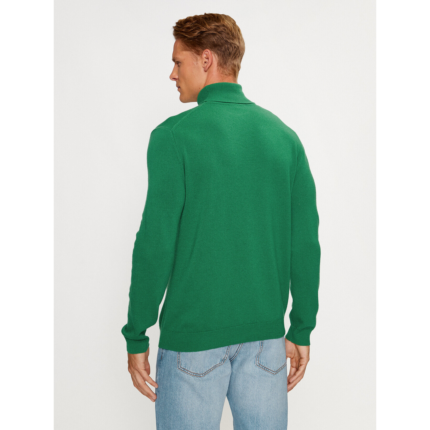 United Colors Of Benetton Bluză cu gât 1002U2180 Verde Regular Fit - Pled.ro