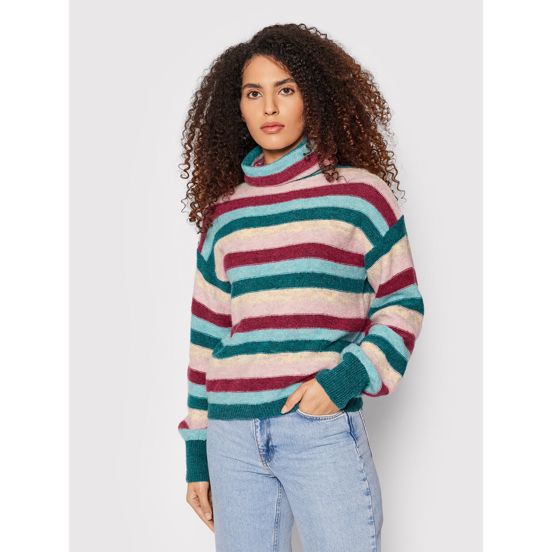 United Colors Of Benetton Bluză cu gât 1064E2568 Colorat Regular Fit - Pled.ro