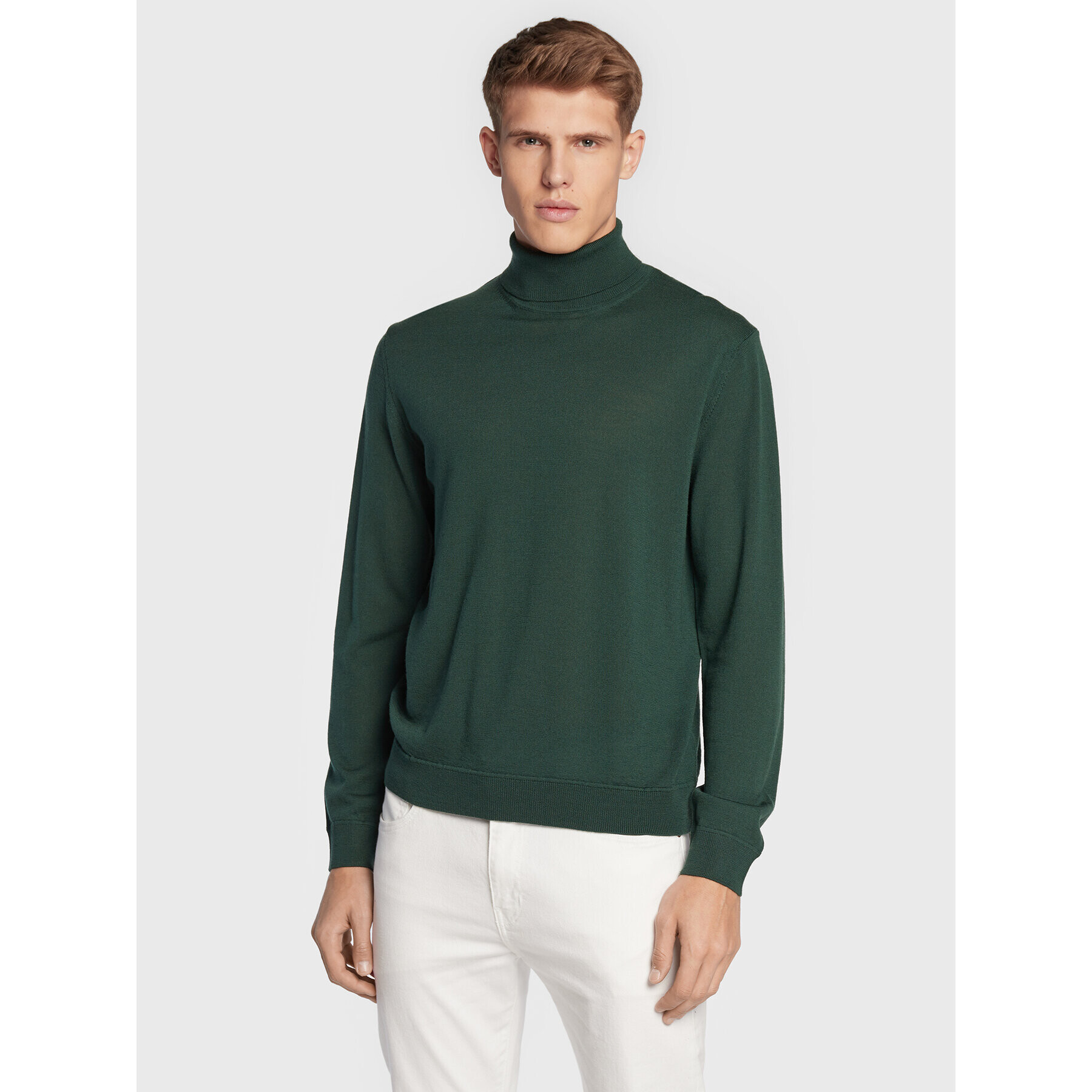 United Colors Of Benetton Bluză cu gât 1071U2128 Verde Regular Fit - Pled.ro