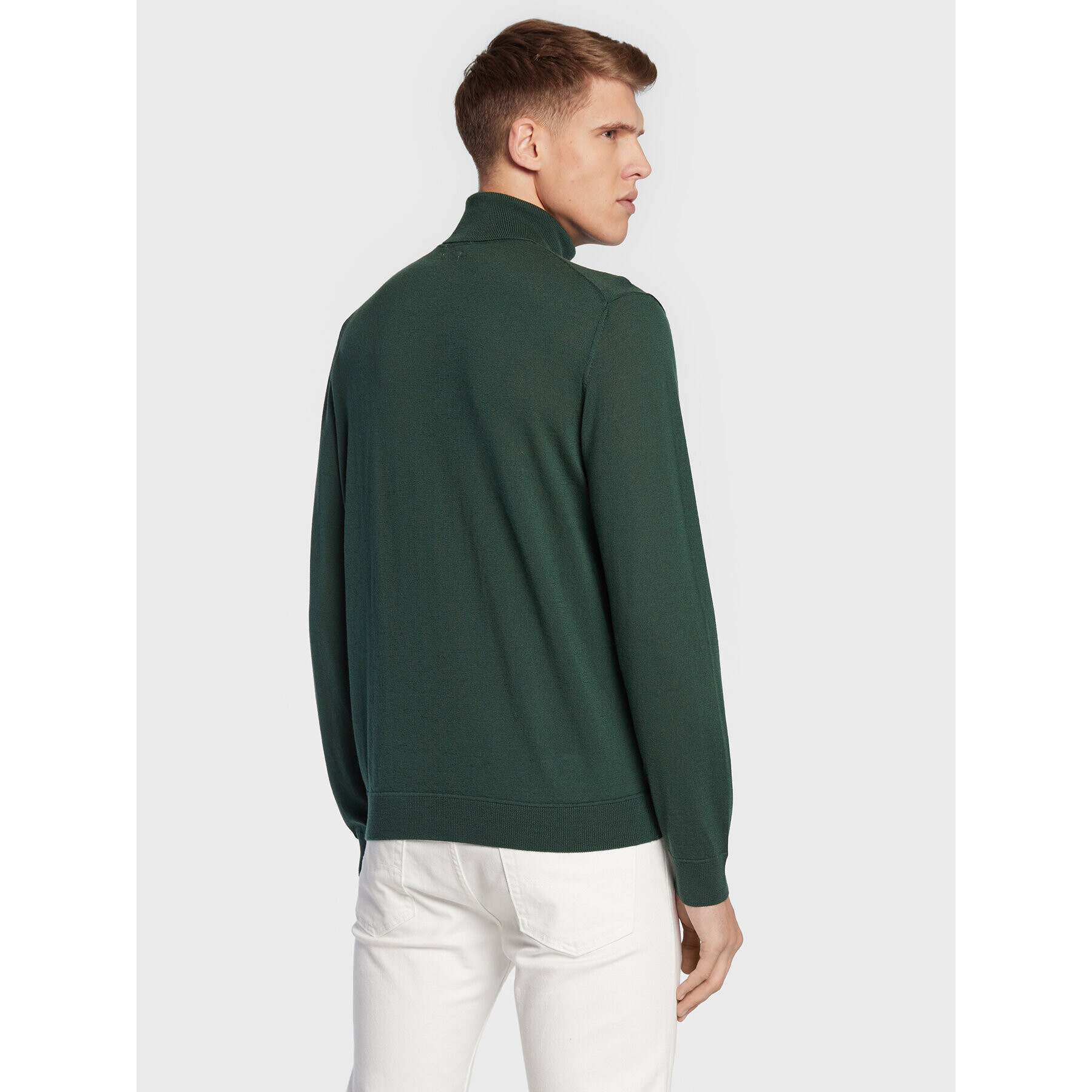 United Colors Of Benetton Bluză cu gât 1071U2128 Verde Regular Fit - Pled.ro