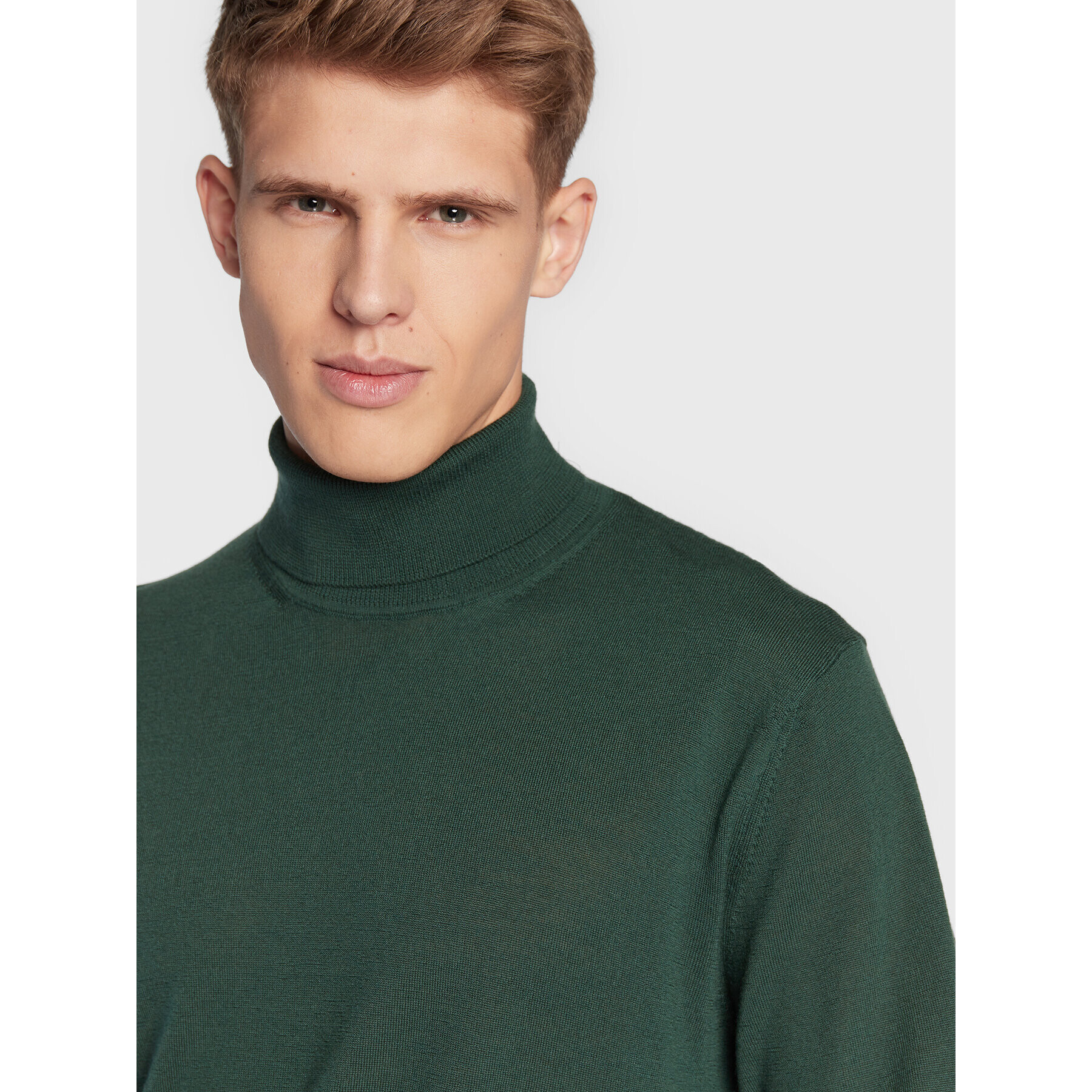 United Colors Of Benetton Bluză cu gât 1071U2128 Verde Regular Fit - Pled.ro