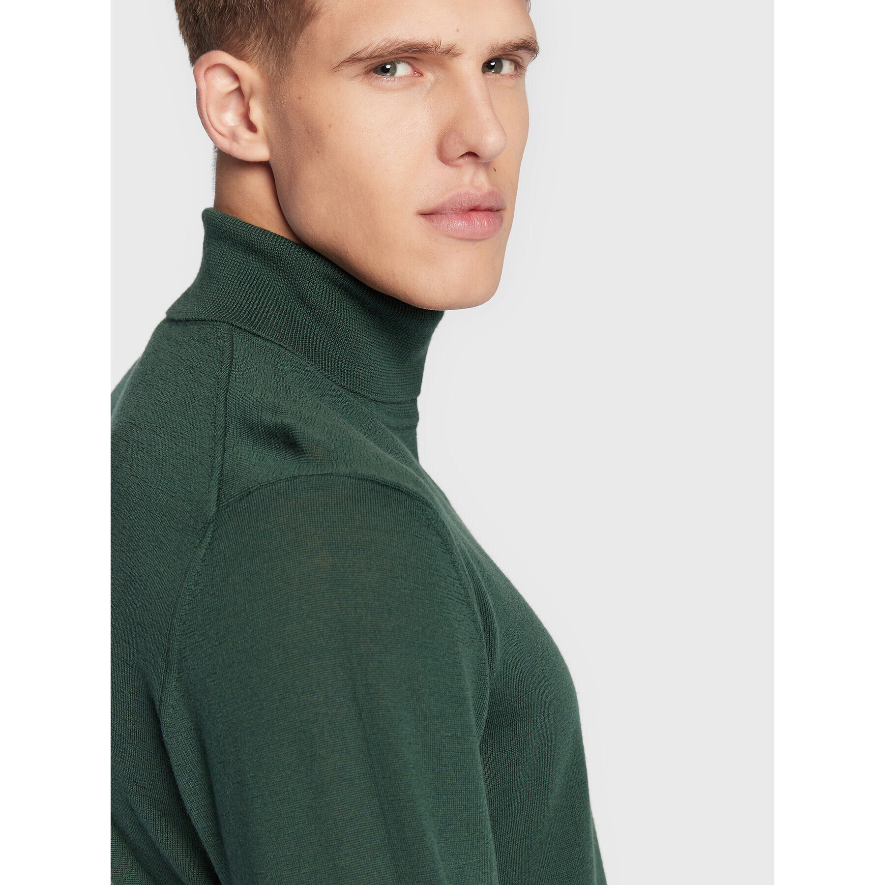 United Colors Of Benetton Bluză cu gât 1071U2128 Verde Regular Fit - Pled.ro