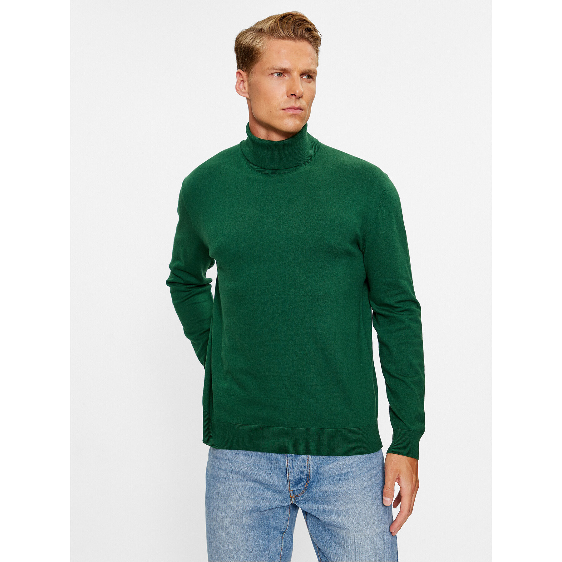 United Colors Of Benetton Bluză cu gât 10CVU2519 Verde Regular Fit - Pled.ro