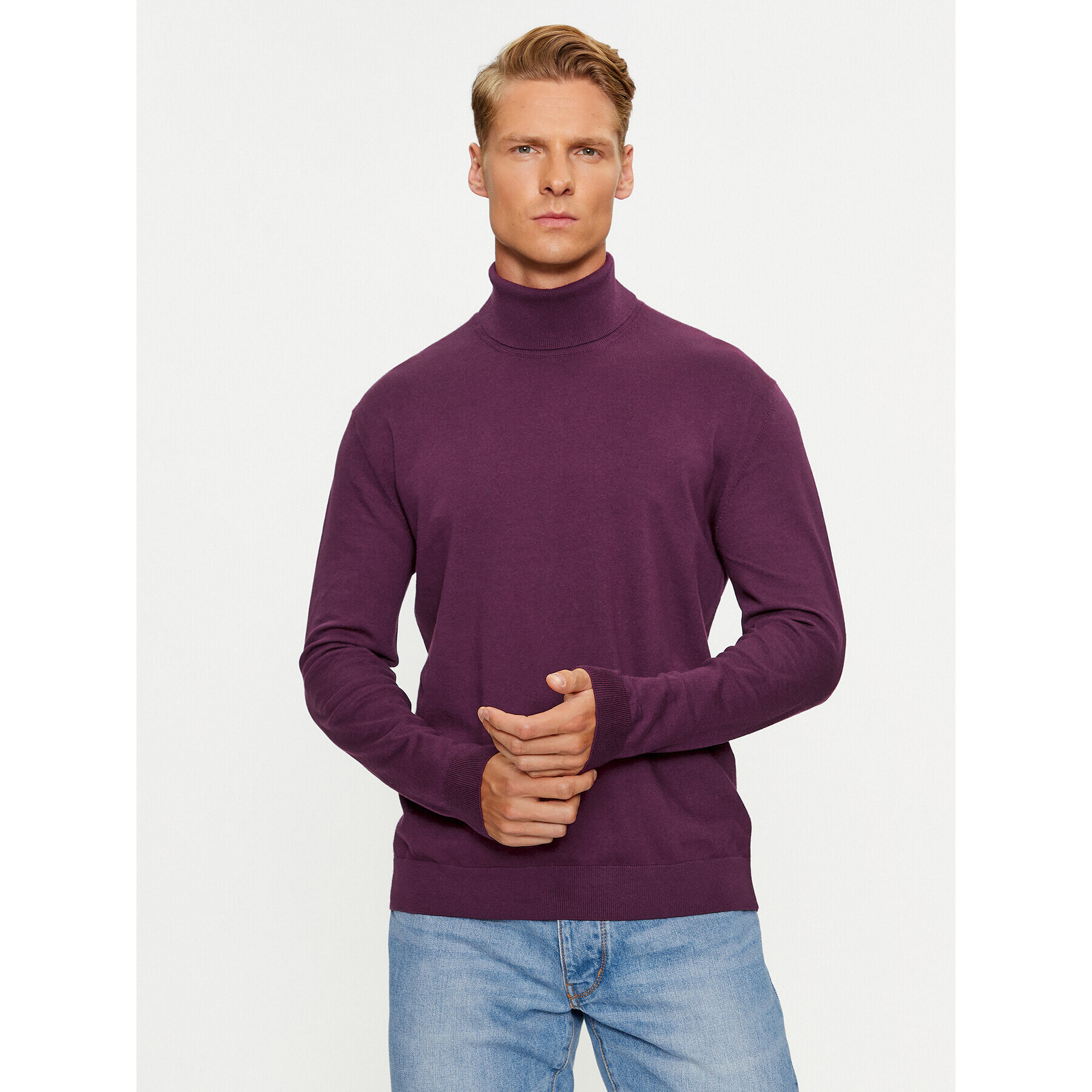 United Colors Of Benetton Bluză cu gât 10CVU2519 Violet Regular Fit - Pled.ro