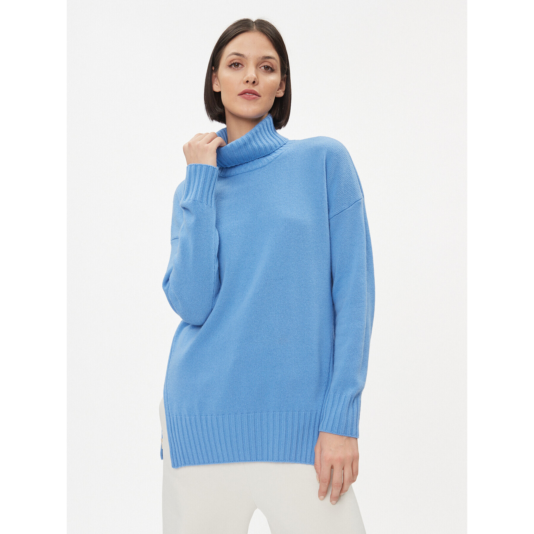 United Colors Of Benetton Bluză cu gât 1244D202H Albastru Regular Fit - Pled.ro