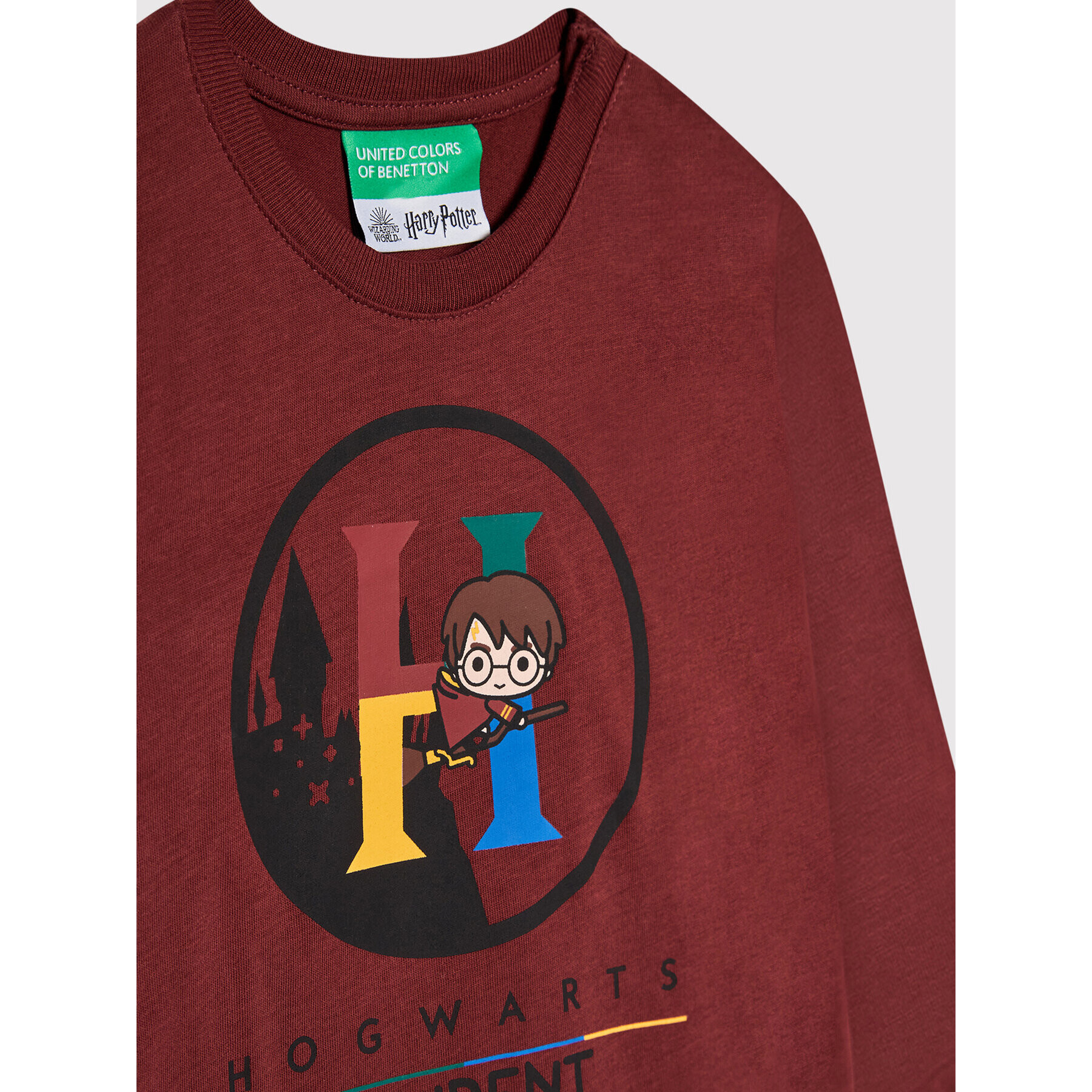 United Colors Of Benetton Bluză HARRY POTTER 3VR5G100A Vișiniu Regular Fit - Pled.ro