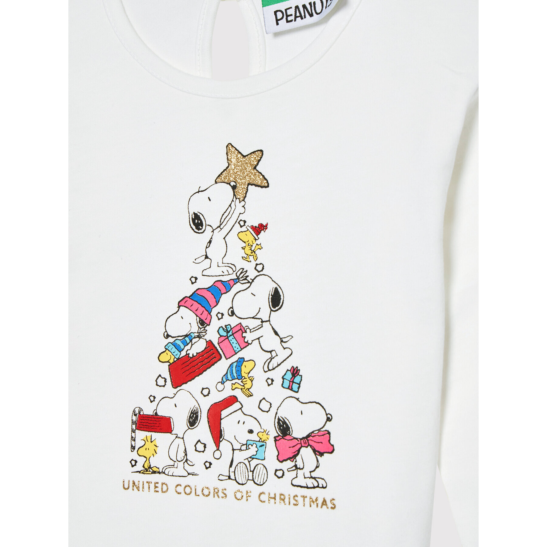 United Colors Of Benetton Bluză PEANUTS 3ATNC15GL Alb Regular Fit - Pled.ro