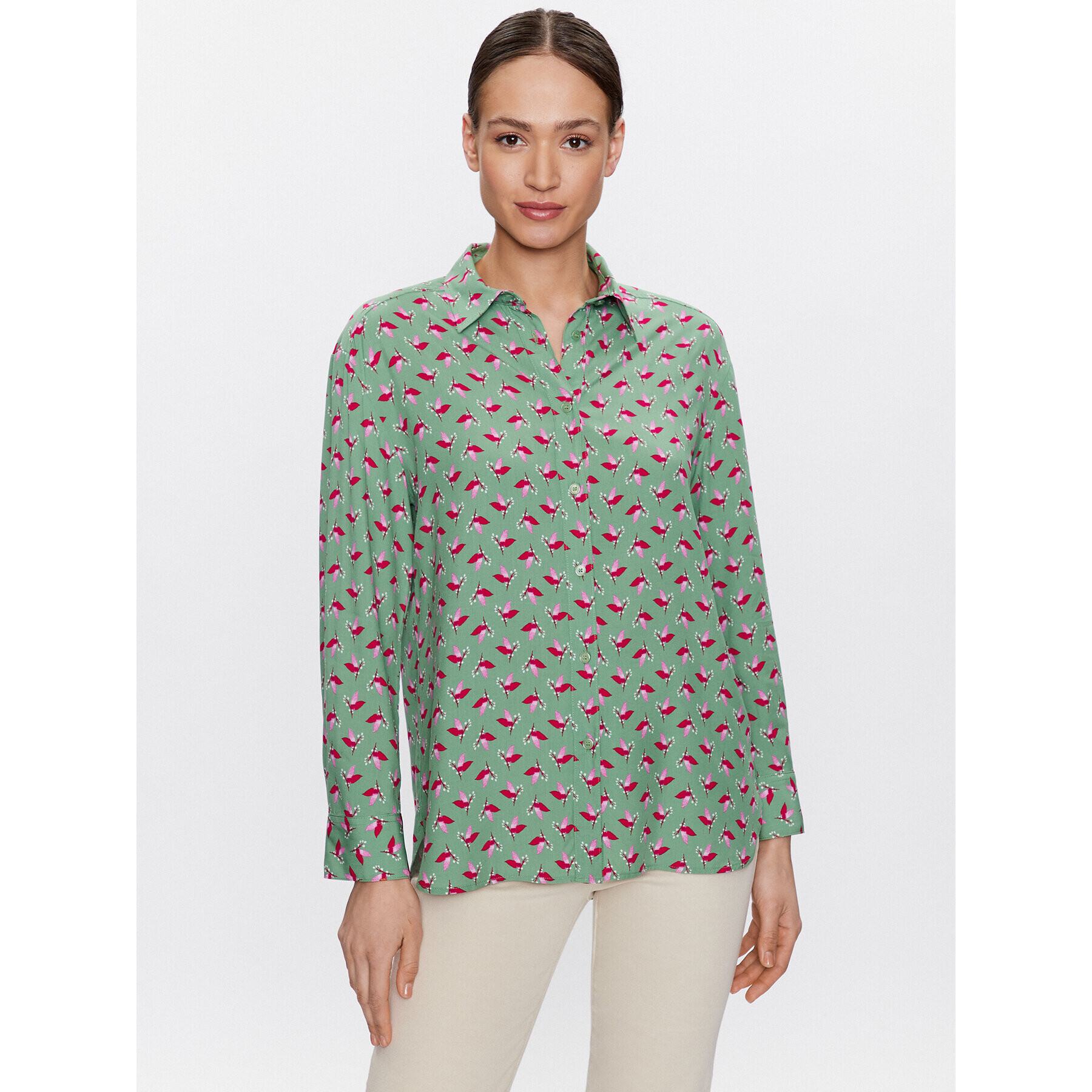 United Colors Of Benetton Cămașă 5T17DQ02Y Verde Relaxed Fit - Pled.ro