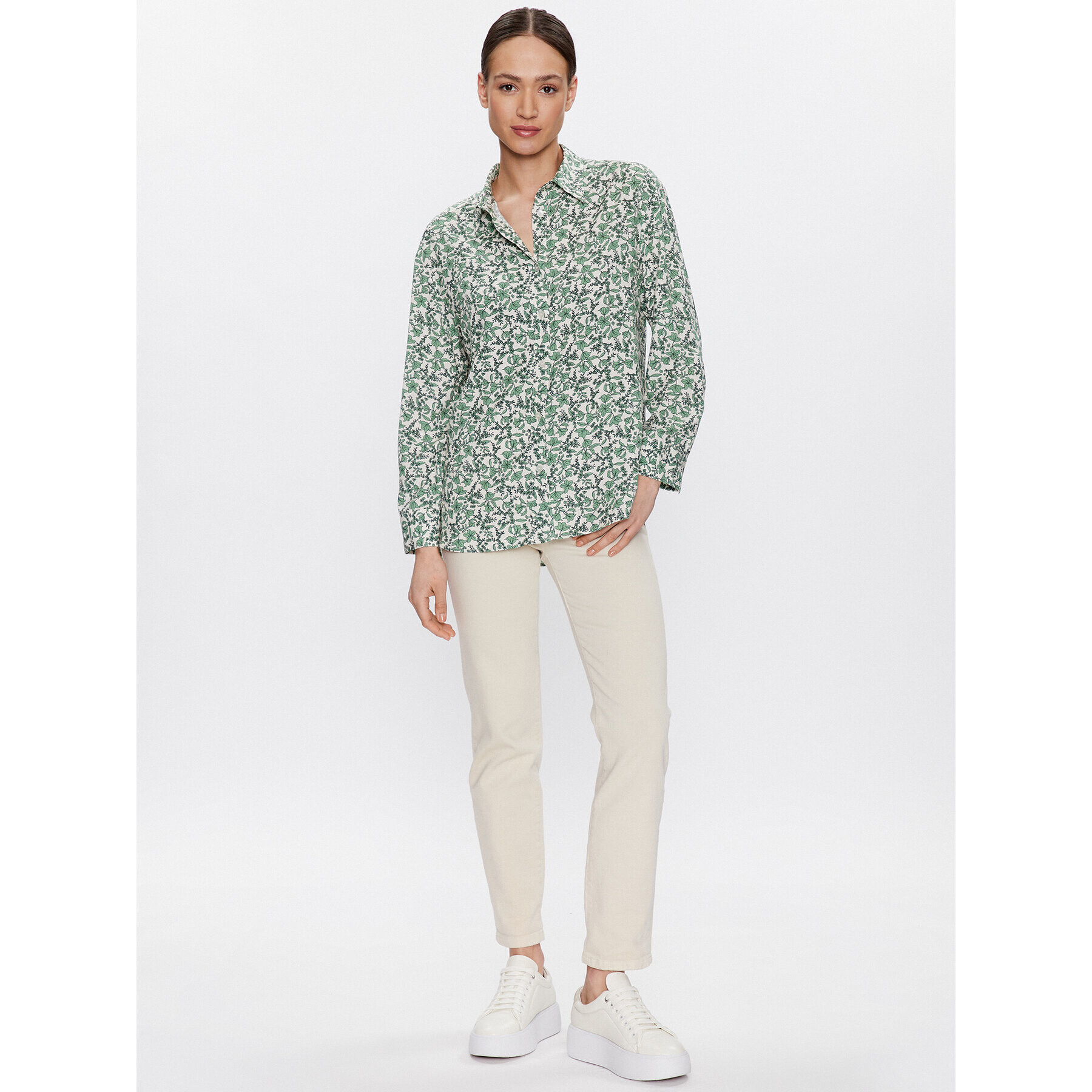 United Colors Of Benetton Cămașă 5T17DQ02Y Verde Relaxed Fit - Pled.ro