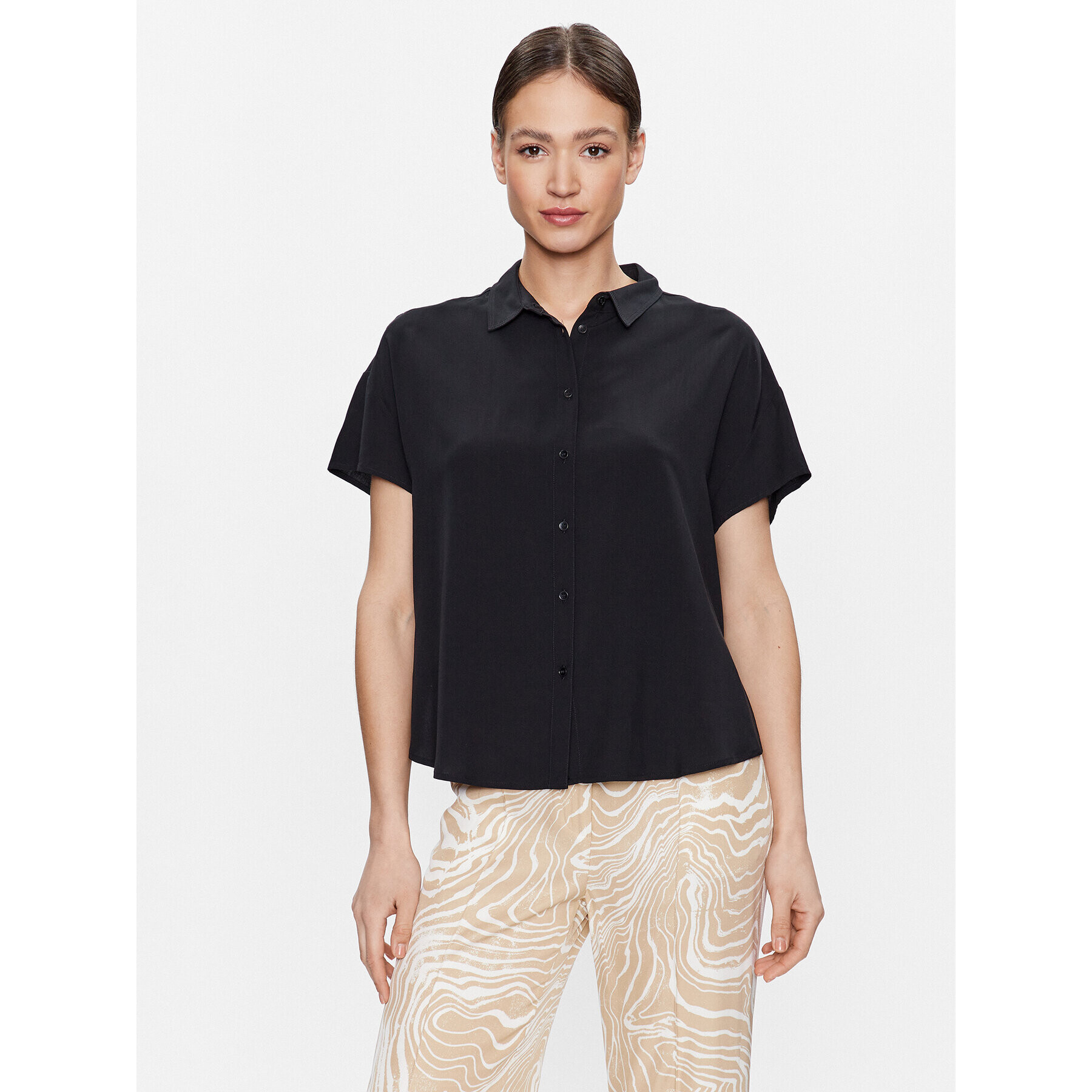 United Colors Of Benetton Cămașă 5WPWDQ01M Negru Boxy Fit - Pled.ro