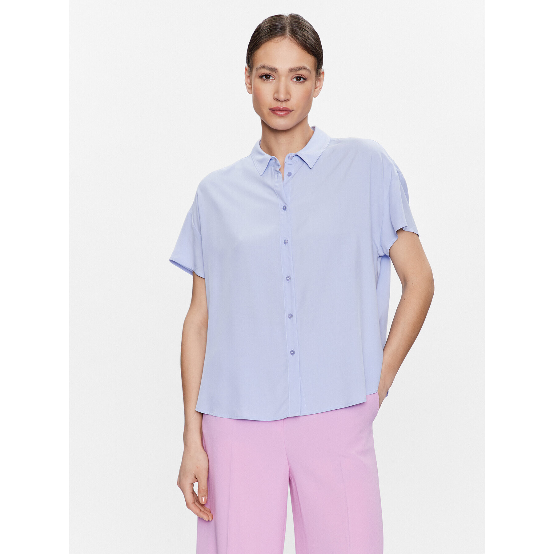 United Colors Of Benetton Cămașă 5WPWDQ01M Violet Boxy Fit - Pled.ro