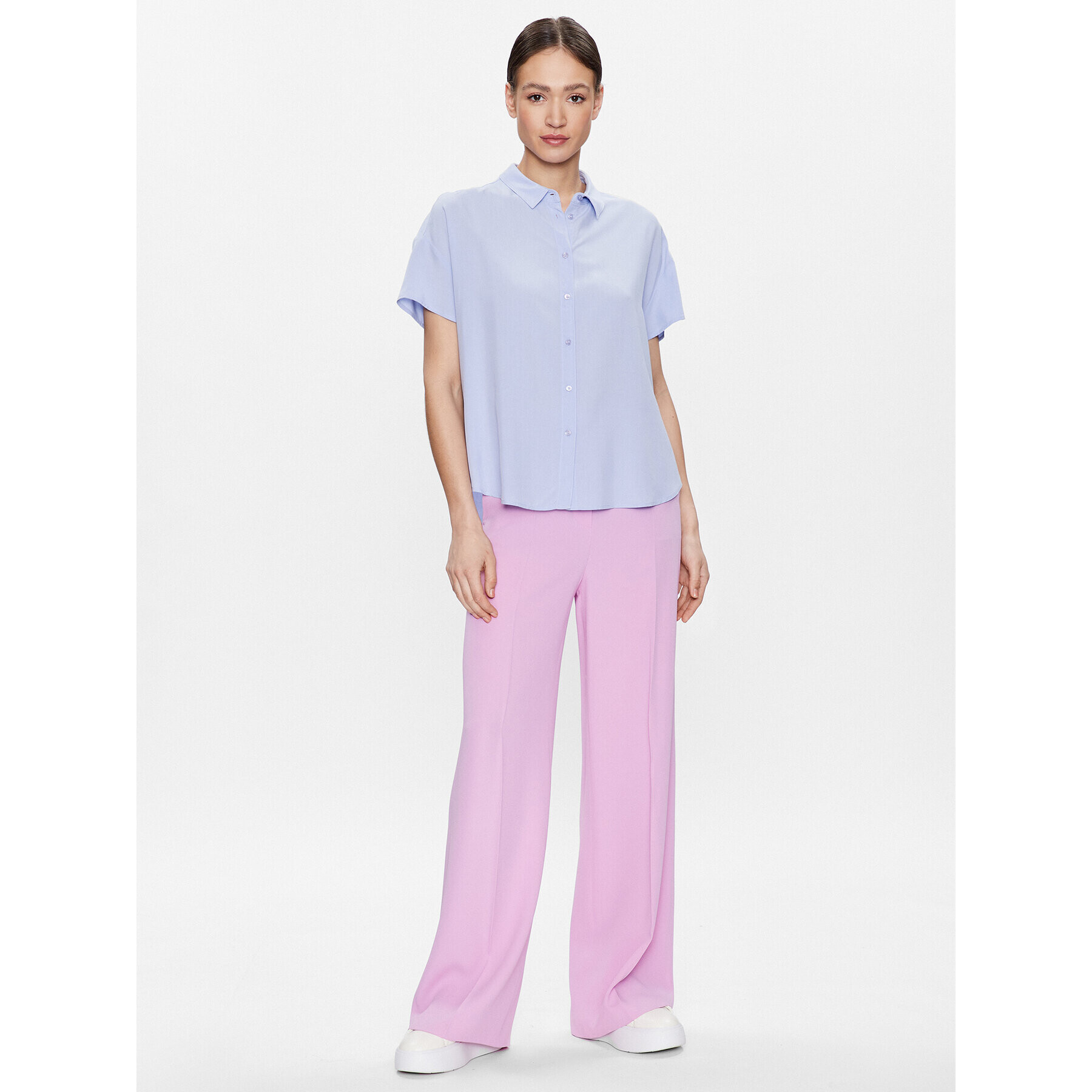 United Colors Of Benetton Cămașă 5WPWDQ01M Violet Boxy Fit - Pled.ro