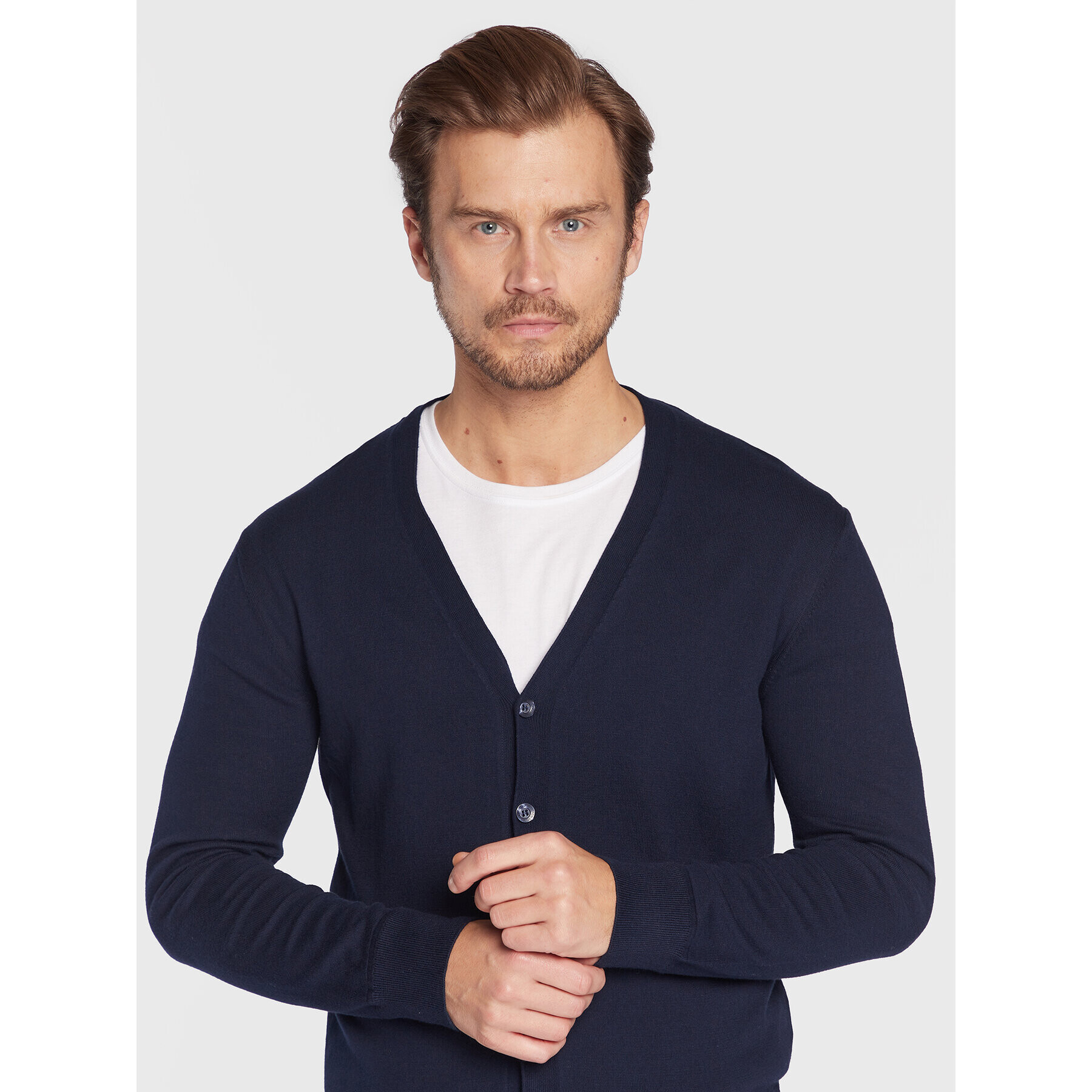 United Colors Of Benetton Cardigan 102CU600A Bleumarin Regular Fit - Pled.ro