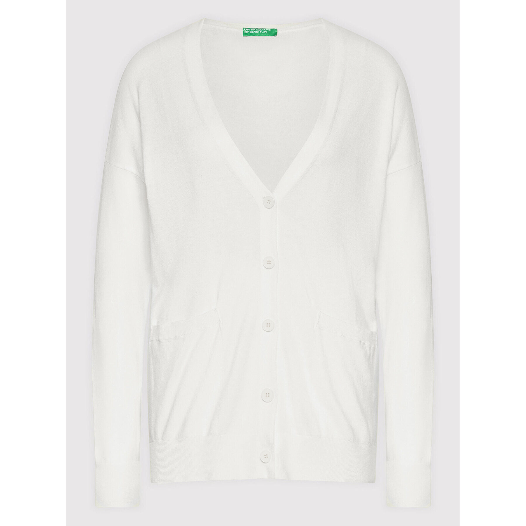 United Colors Of Benetton Cardigan 102MD600I Alb Relaxed Fit - Pled.ro