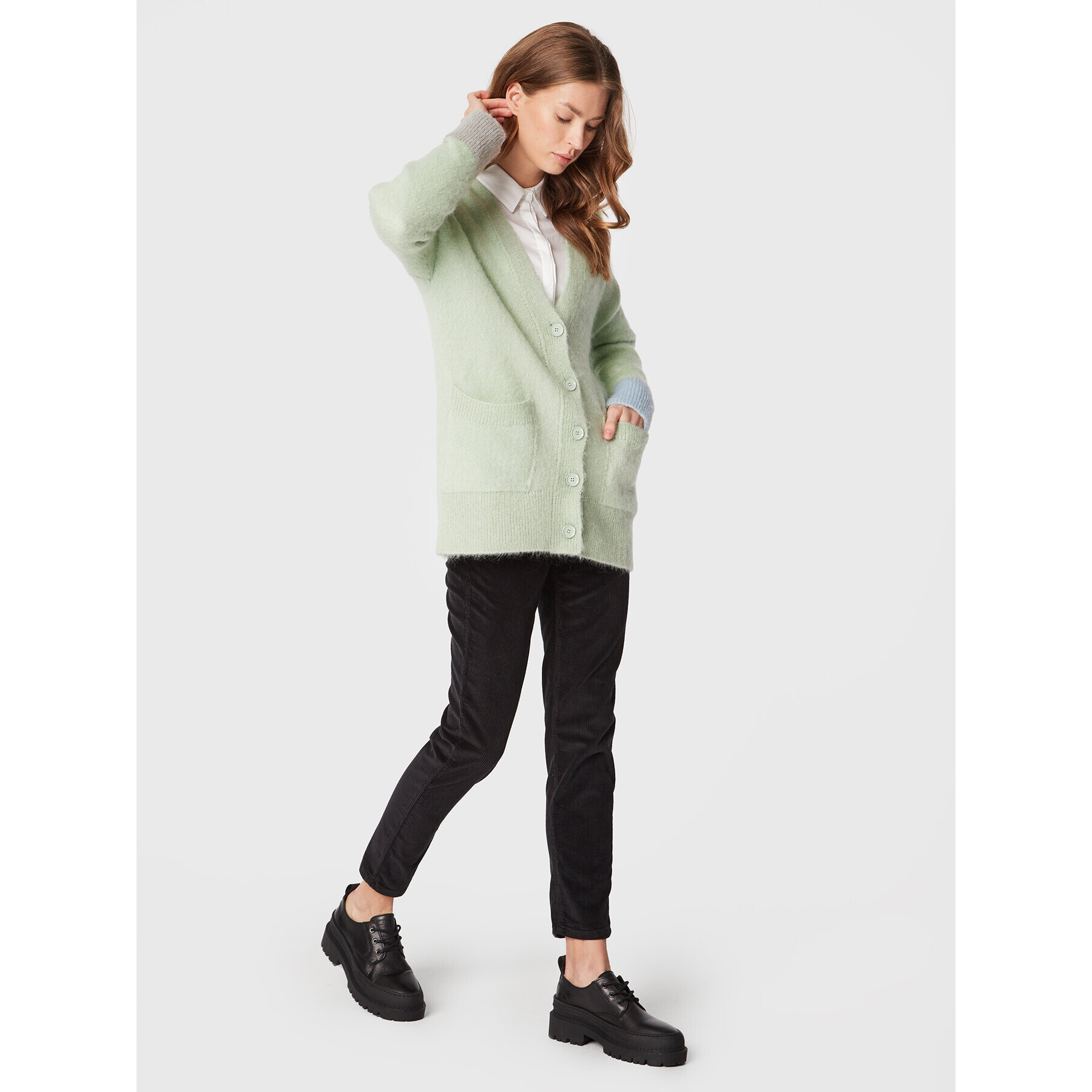 United Colors Of Benetton Cardigan 1042E601A Verde Relaxed Fit - Pled.ro