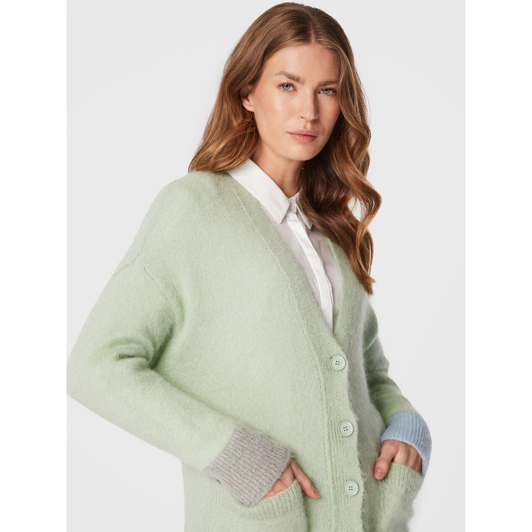 United Colors Of Benetton Cardigan 1042E601A Verde Relaxed Fit - Pled.ro