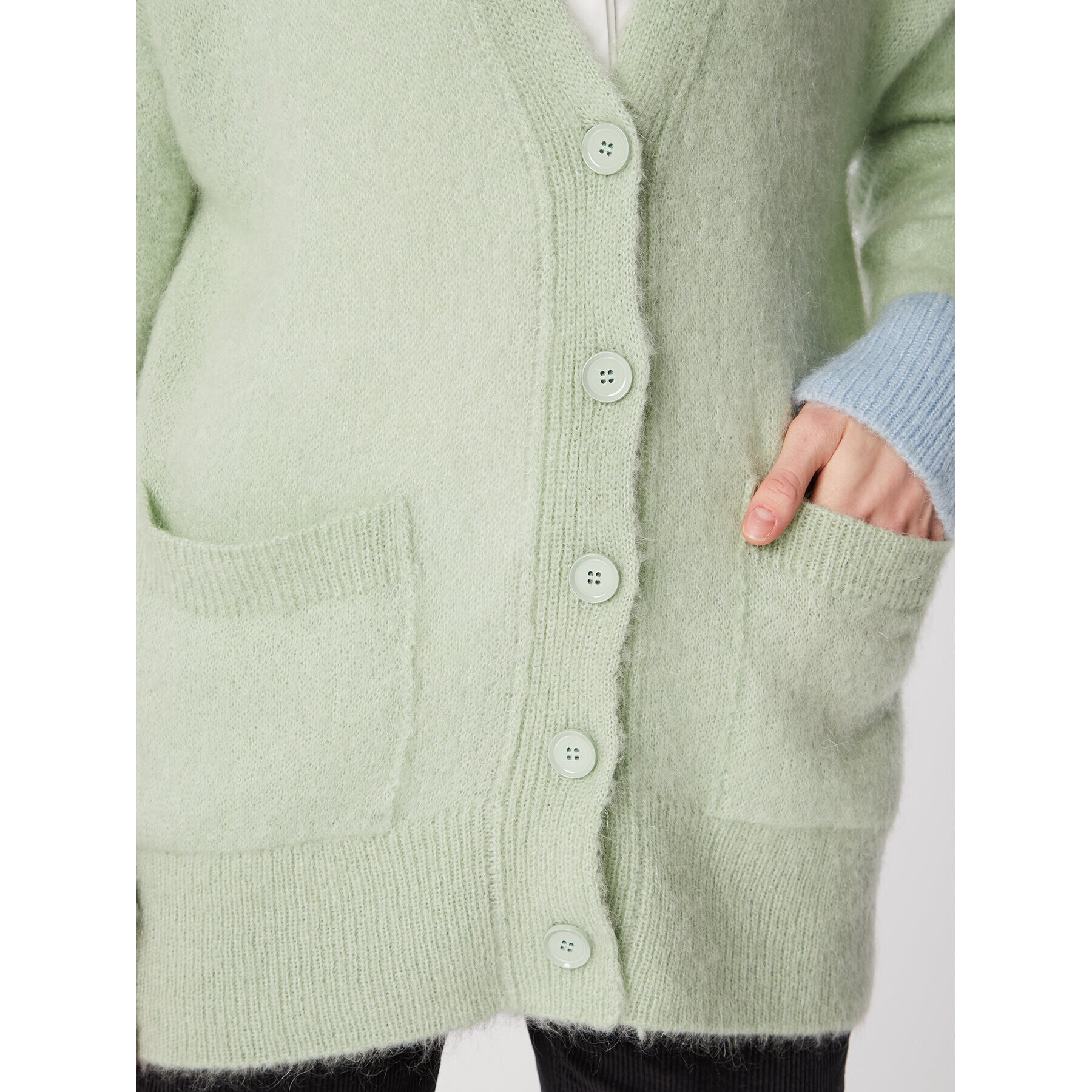 United Colors Of Benetton Cardigan 1042E601A Verde Relaxed Fit - Pled.ro