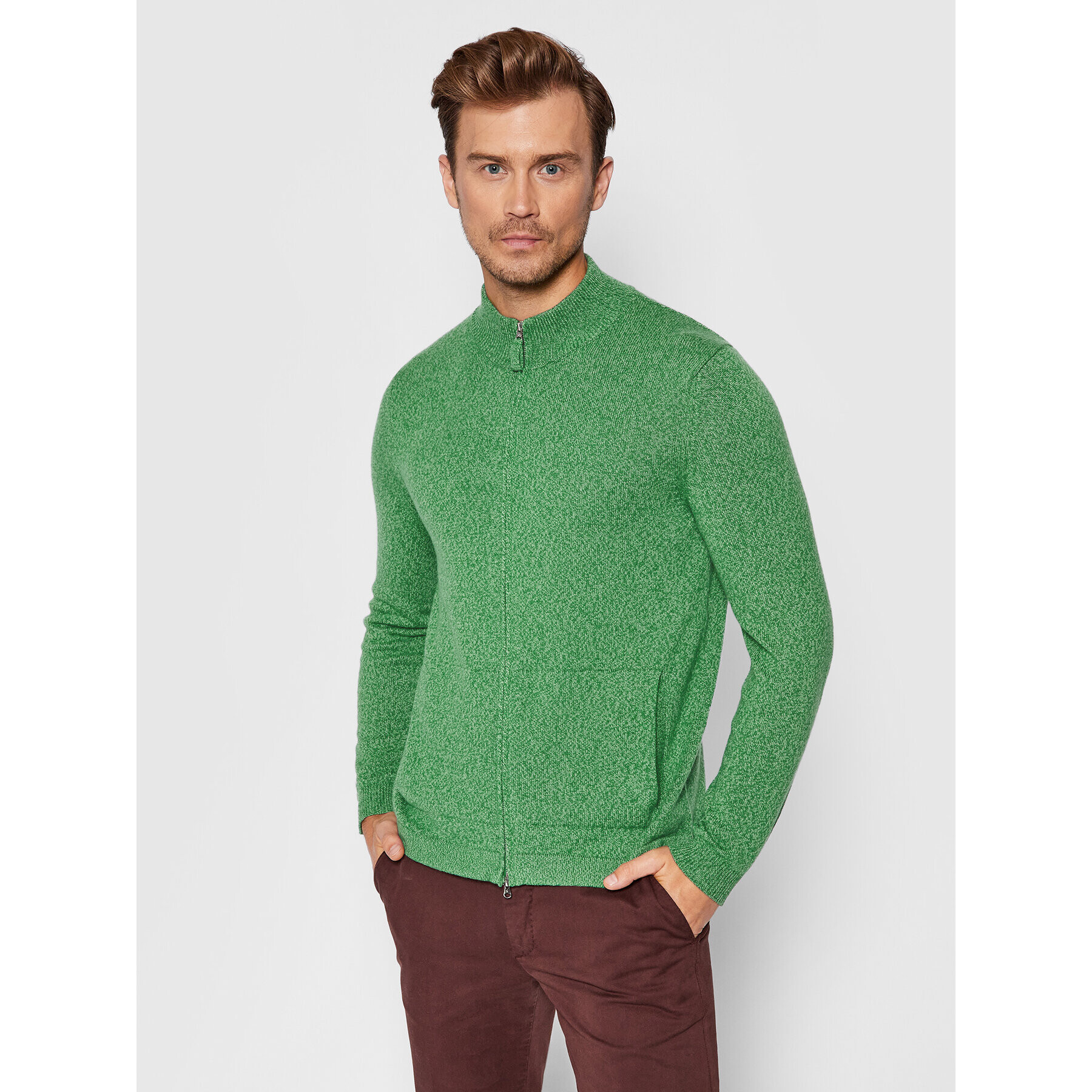 United Colors Of Benetton Cardigan 1235U5602 Verde Regular Fit - Pled.ro