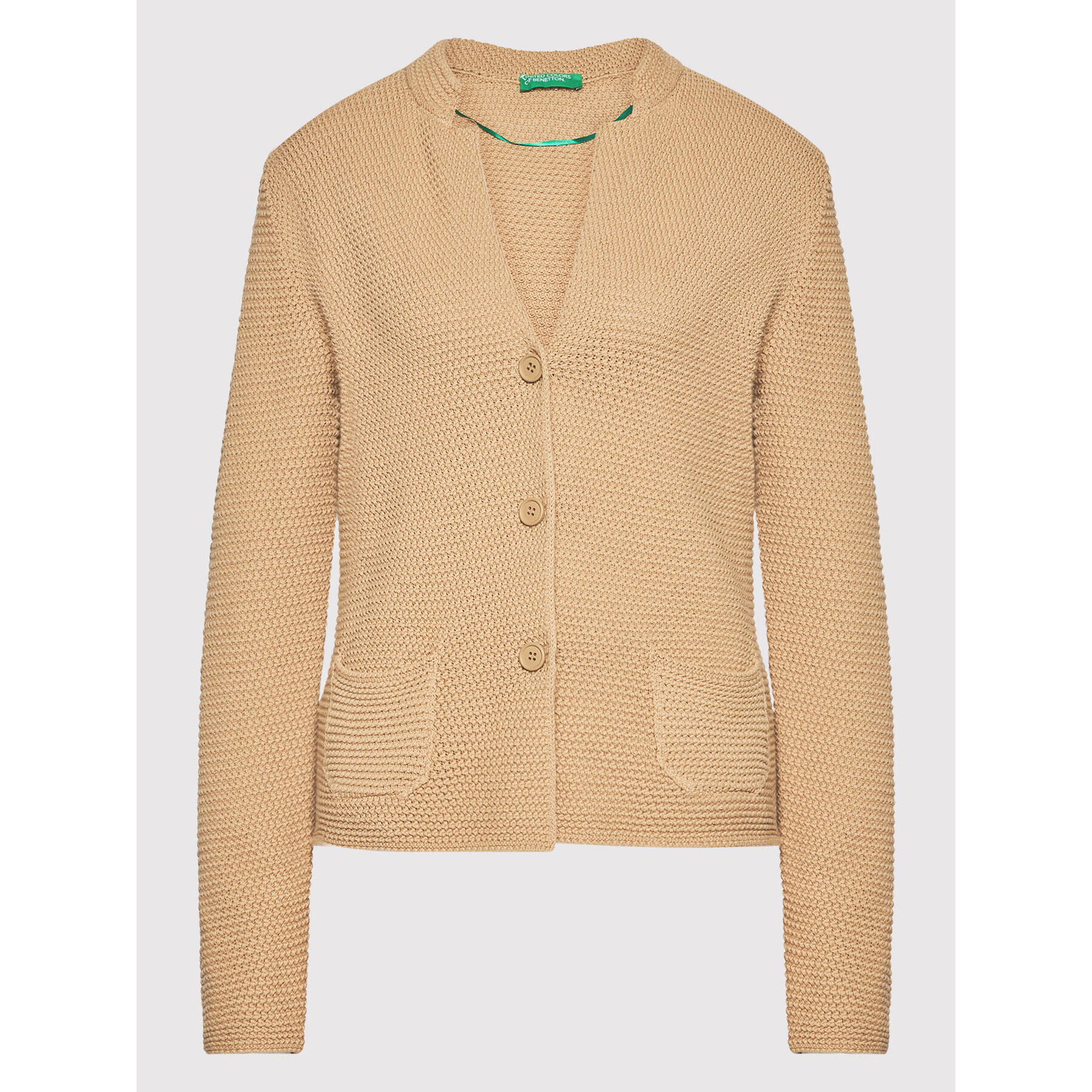 United Colors Of Benetton Cardigan 1494D6833 Bej Regular Fit - Pled.ro