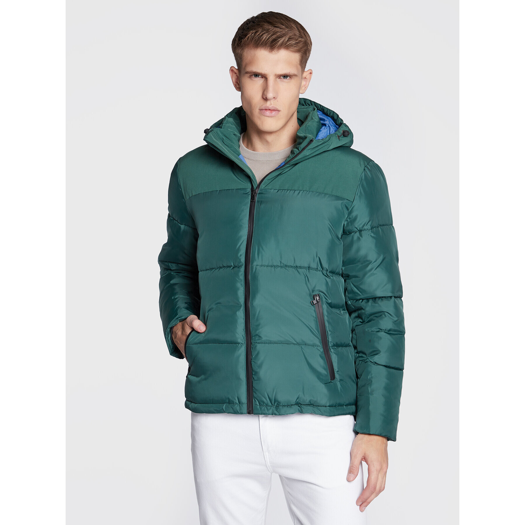 United Colors Of Benetton Geacă din puf 29K7UN01G Verde Regular Fit - Pled.ro