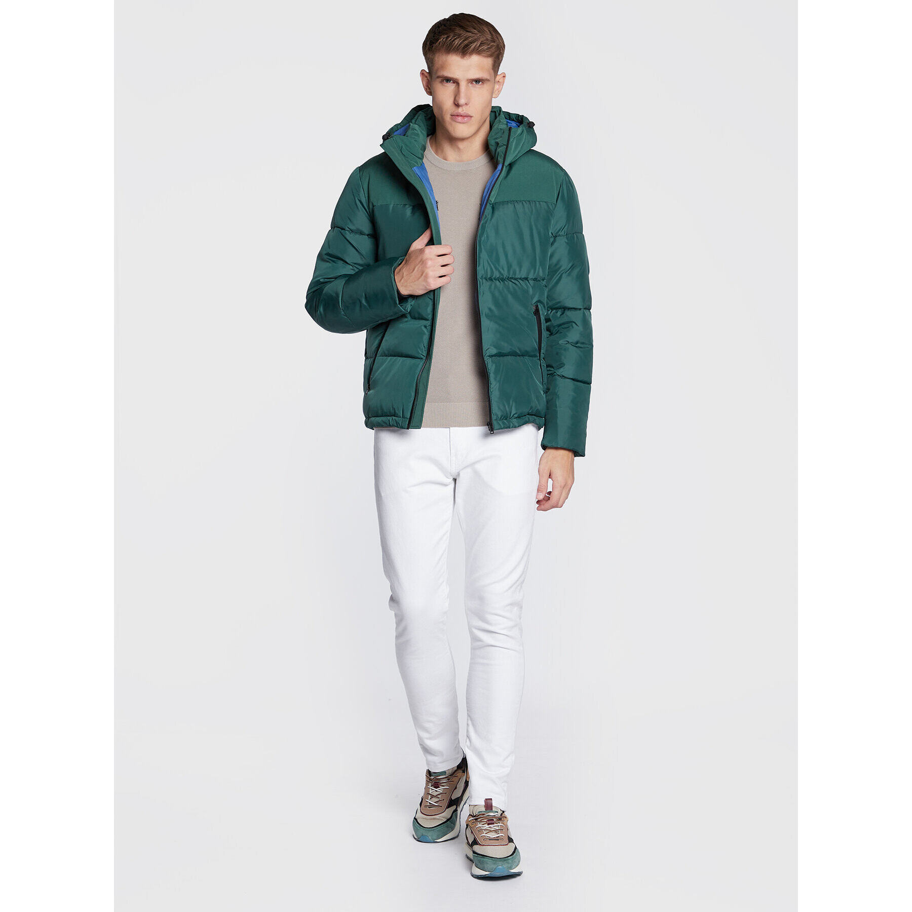 United Colors Of Benetton Geacă din puf 29K7UN01G Verde Regular Fit - Pled.ro