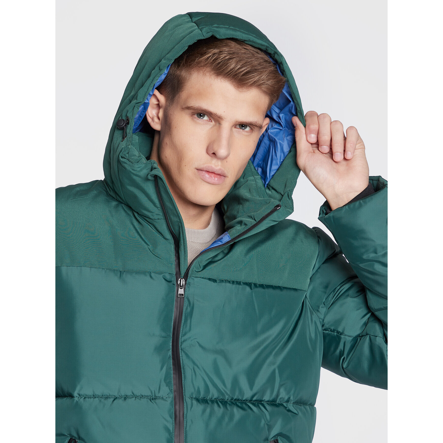 United Colors Of Benetton Geacă din puf 29K7UN01G Verde Regular Fit - Pled.ro