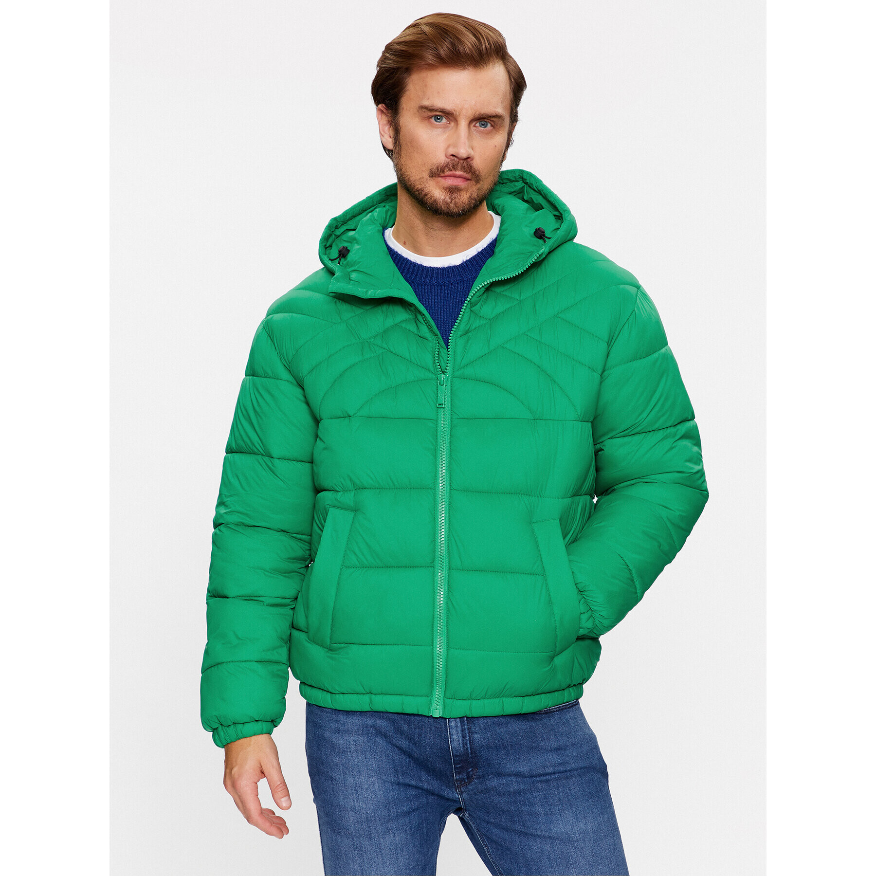 United Colors Of Benetton Geacă din puf 2NIWUN038 Verde Regular Fit - Pled.ro