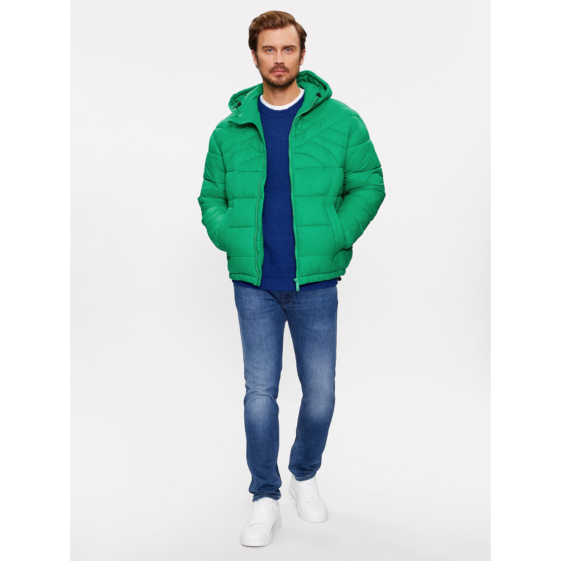 United Colors Of Benetton Geacă din puf 2NIWUN038 Verde Regular Fit - Pled.ro