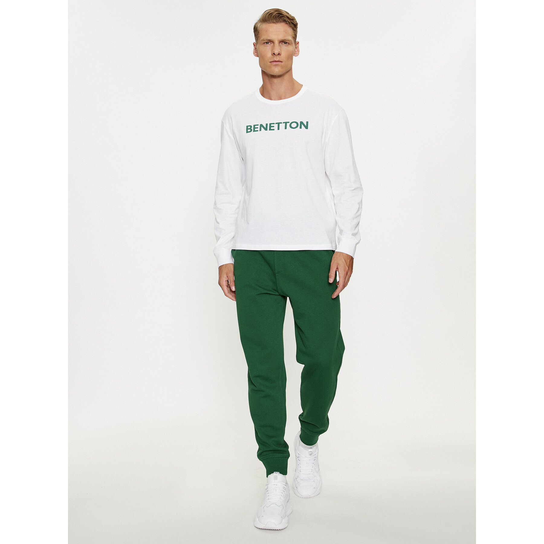 United Colors Of Benetton Longsleeve 3I1XU1034 Alb Regular Fit - Pled.ro