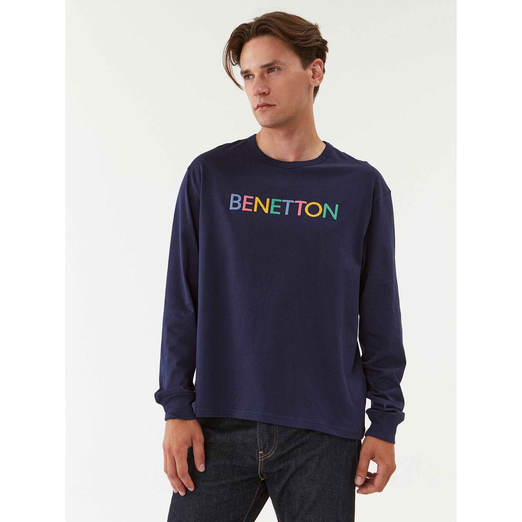 United Colors Of Benetton Longsleeve 3I1XU1034 Bleumarin Regular Fit - Pled.ro