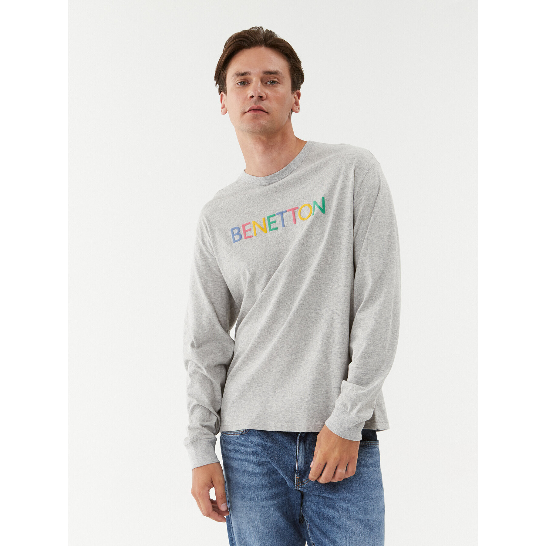 United Colors Of Benetton Longsleeve 3I1XU1034 Gri Regular Fit - Pled.ro