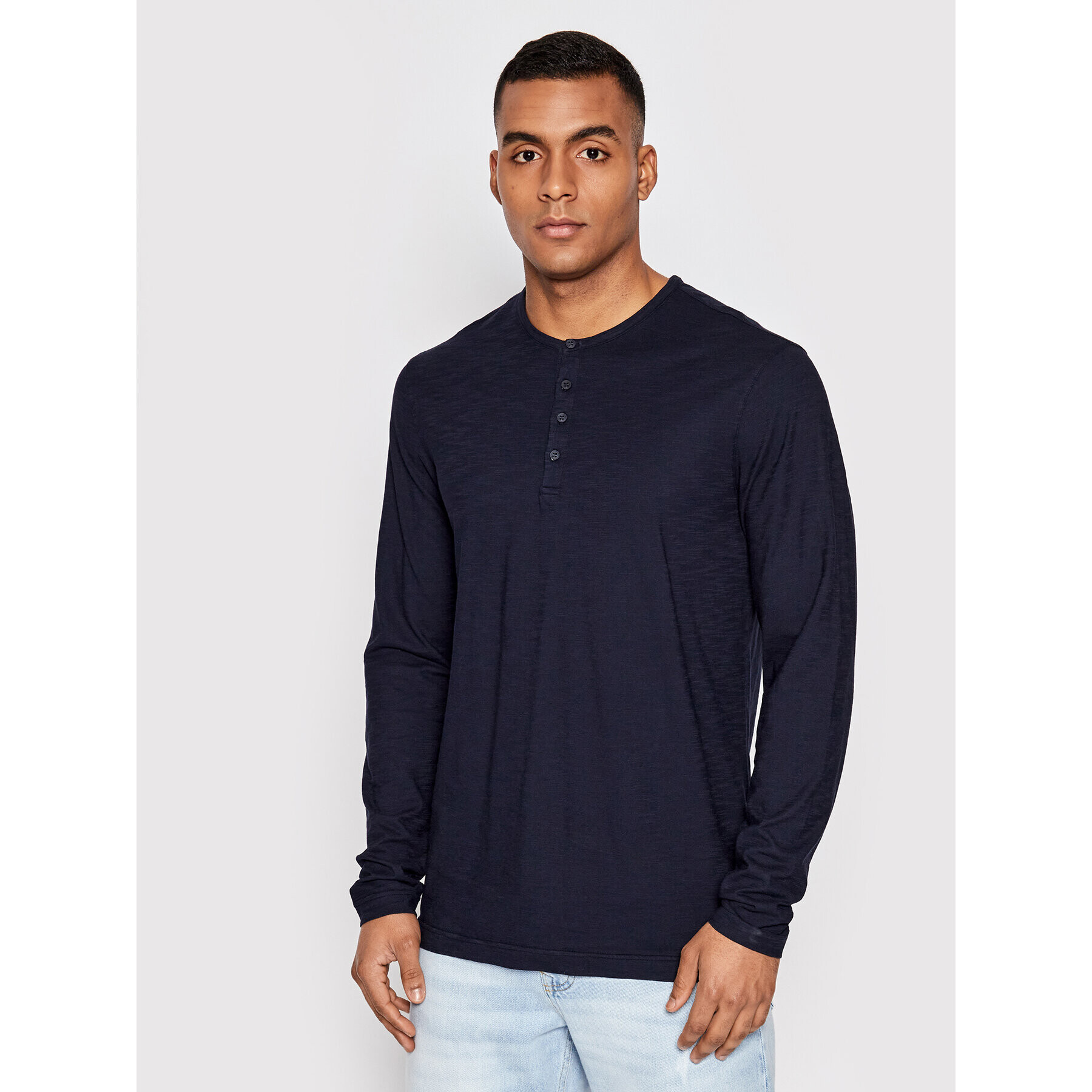 United Colors Of Benetton Longsleeve 3JE1U102I Bleumarin Regular Fit - Pled.ro