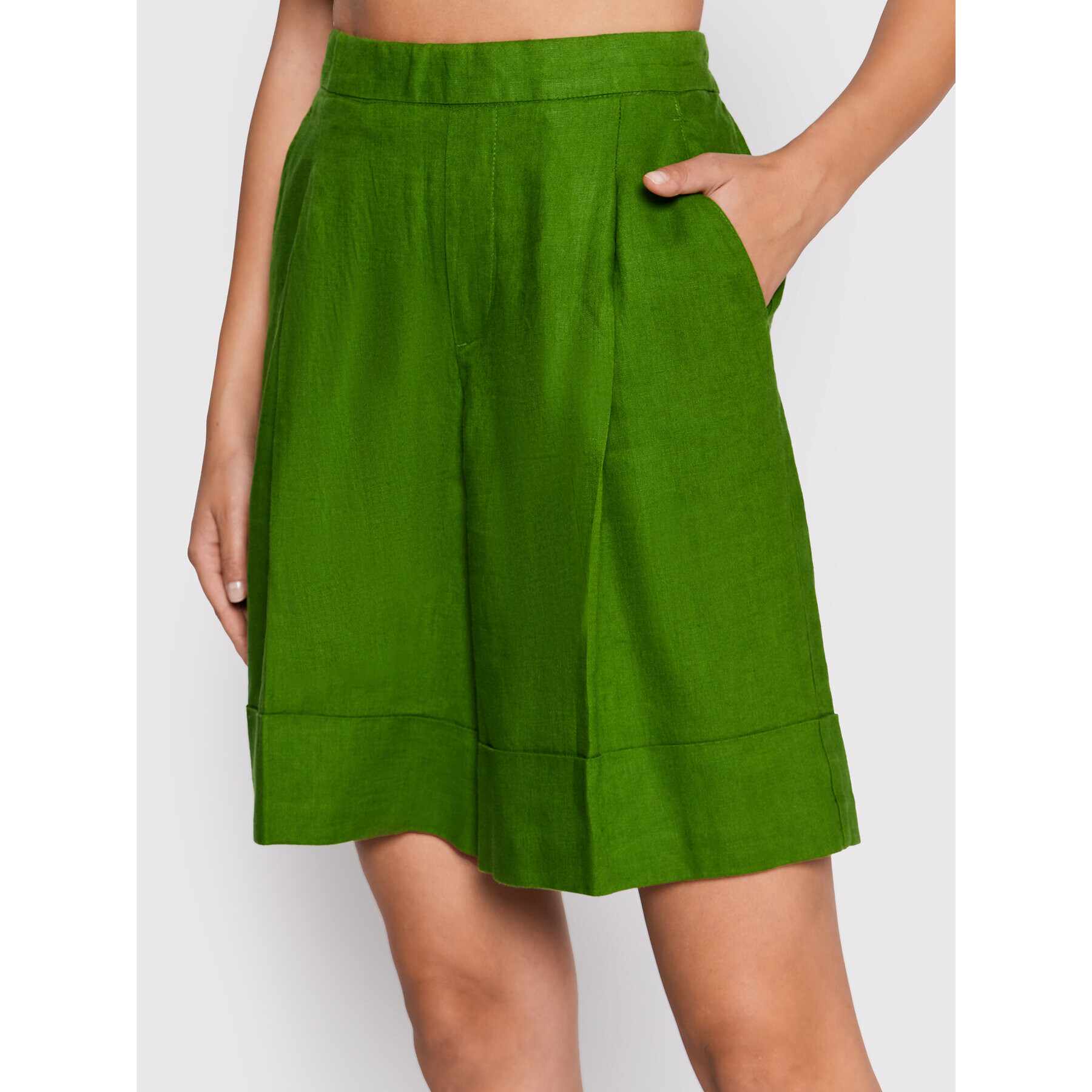 United Colors Of Benetton Pantalon scurți din material 4AGHD900D Verde Relaxed Fit - Pled.ro