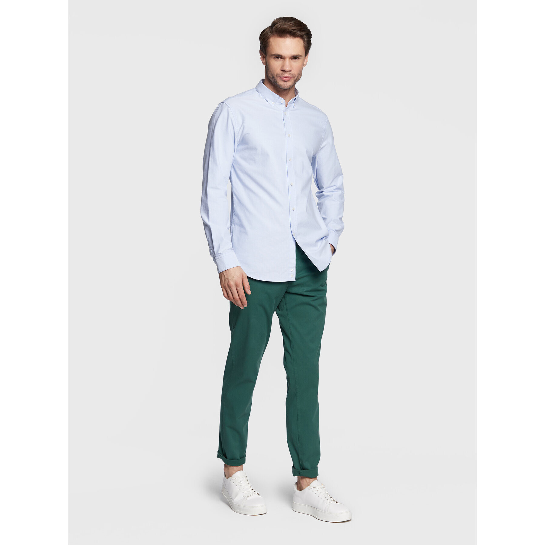 United Colors Of Benetton Pantaloni chino 4DKH55I18 Verde Slim Fit - Pled.ro