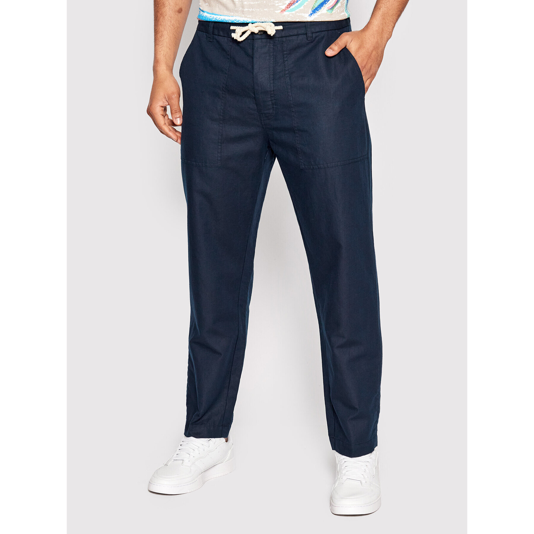 United Colors Of Benetton Pantaloni din material 4YQSUF00R Bleumarin Regular Fit - Pled.ro