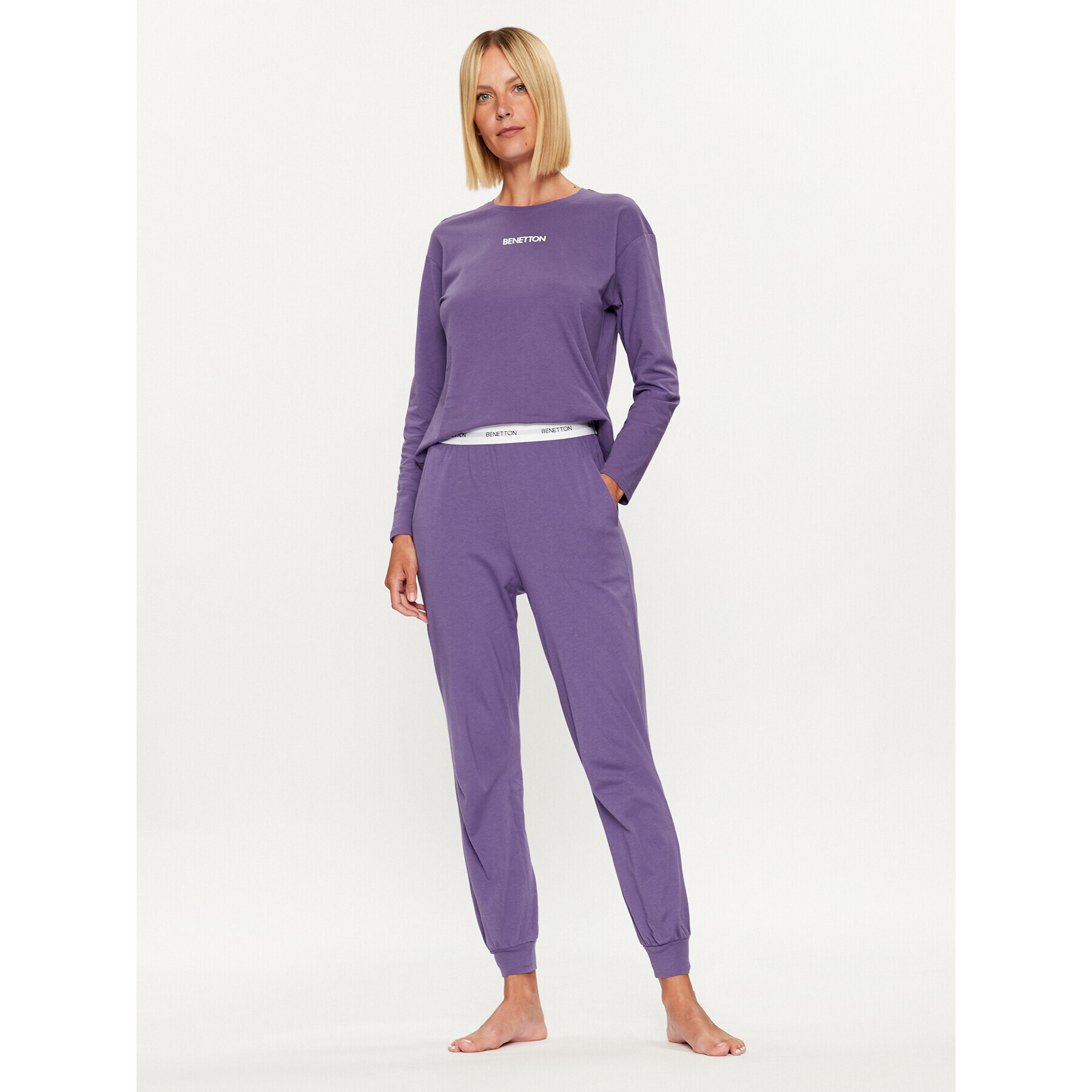 United Colors Of Benetton Pantaloni pijama 30963F02R Violet Regular Fit - Pled.ro