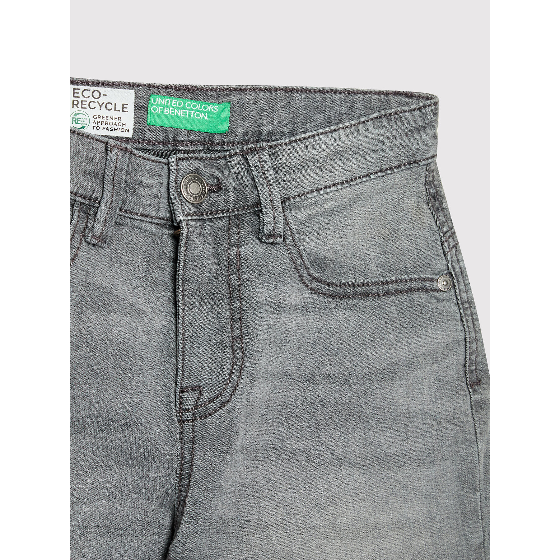 United Colors Of Benetton Pantaloni scurți de blugi 4XA259DY0 Gri Slim Fit - Pled.ro