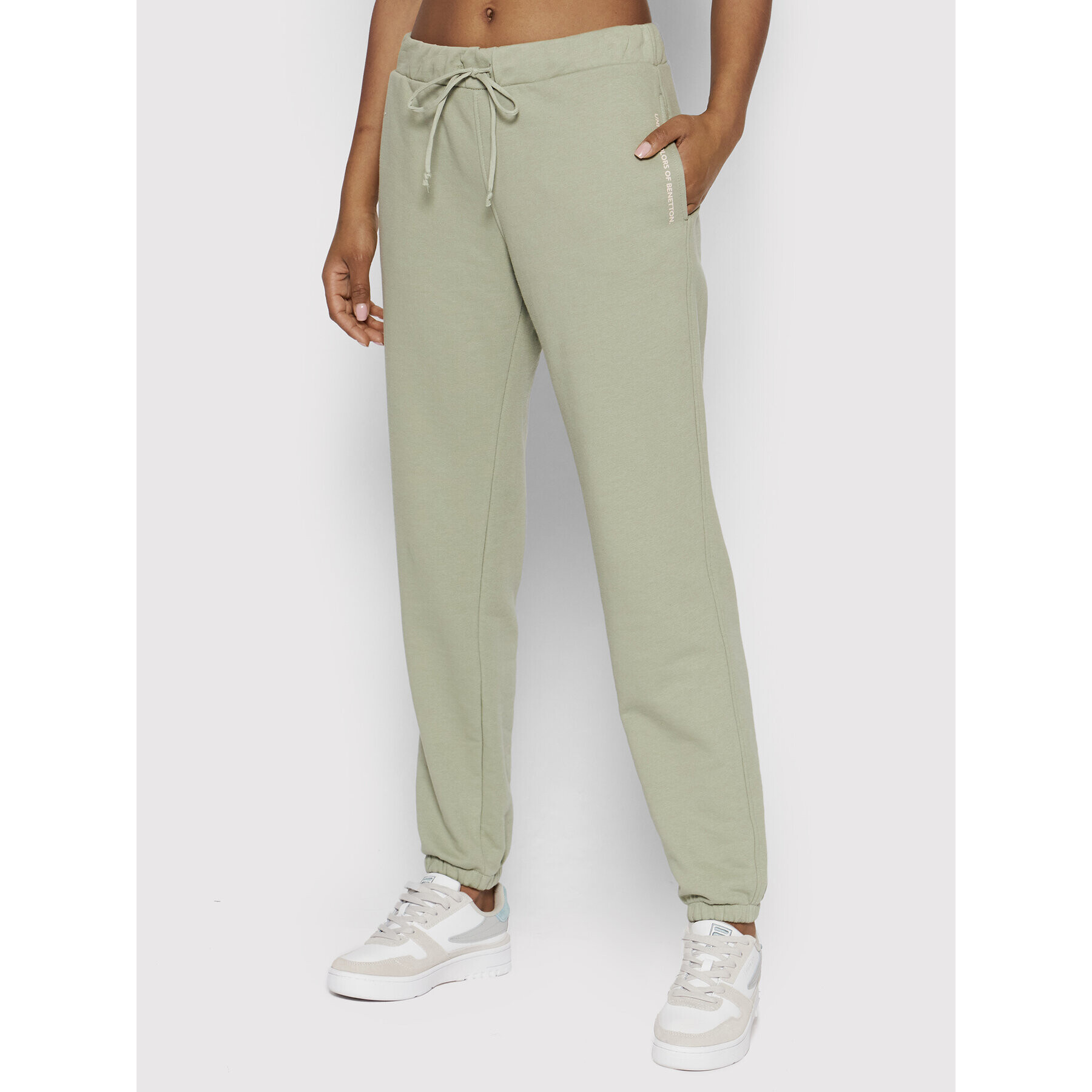 United Colors Of Benetton Pantaloni trening 31NB3F00N Verde Regular Fit - Pled.ro