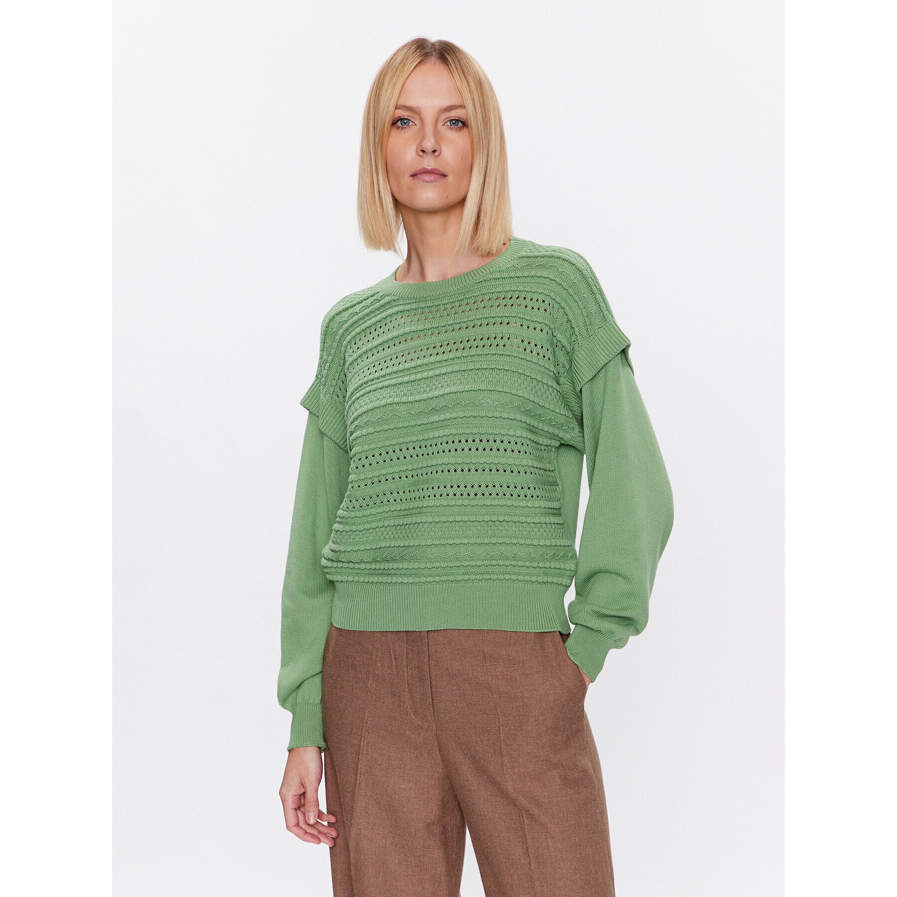 United Colors Of Benetton Pulover 105FD105M Verde Regular Fit - Pled.ro