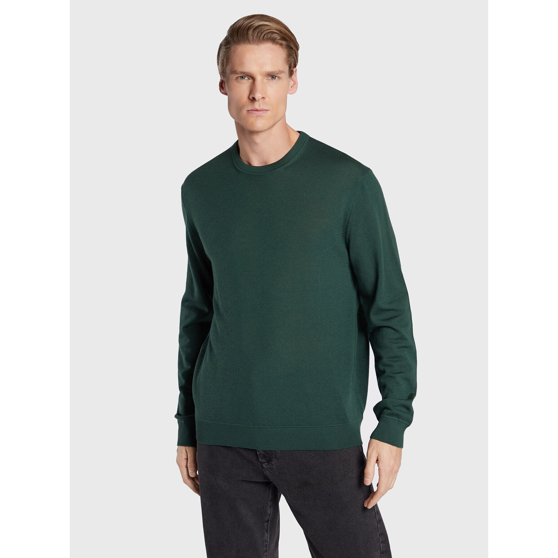 United Colors Of Benetton Pulover 1071U1O76 Verde Regular Fit - Pled.ro