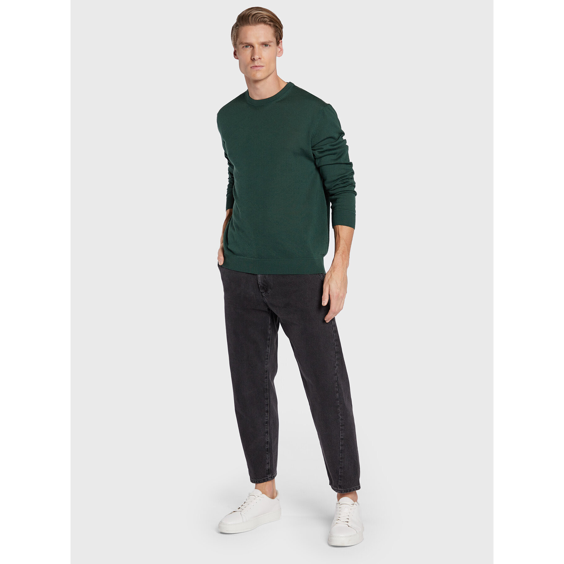 United Colors Of Benetton Pulover 1071U1O76 Verde Regular Fit - Pled.ro