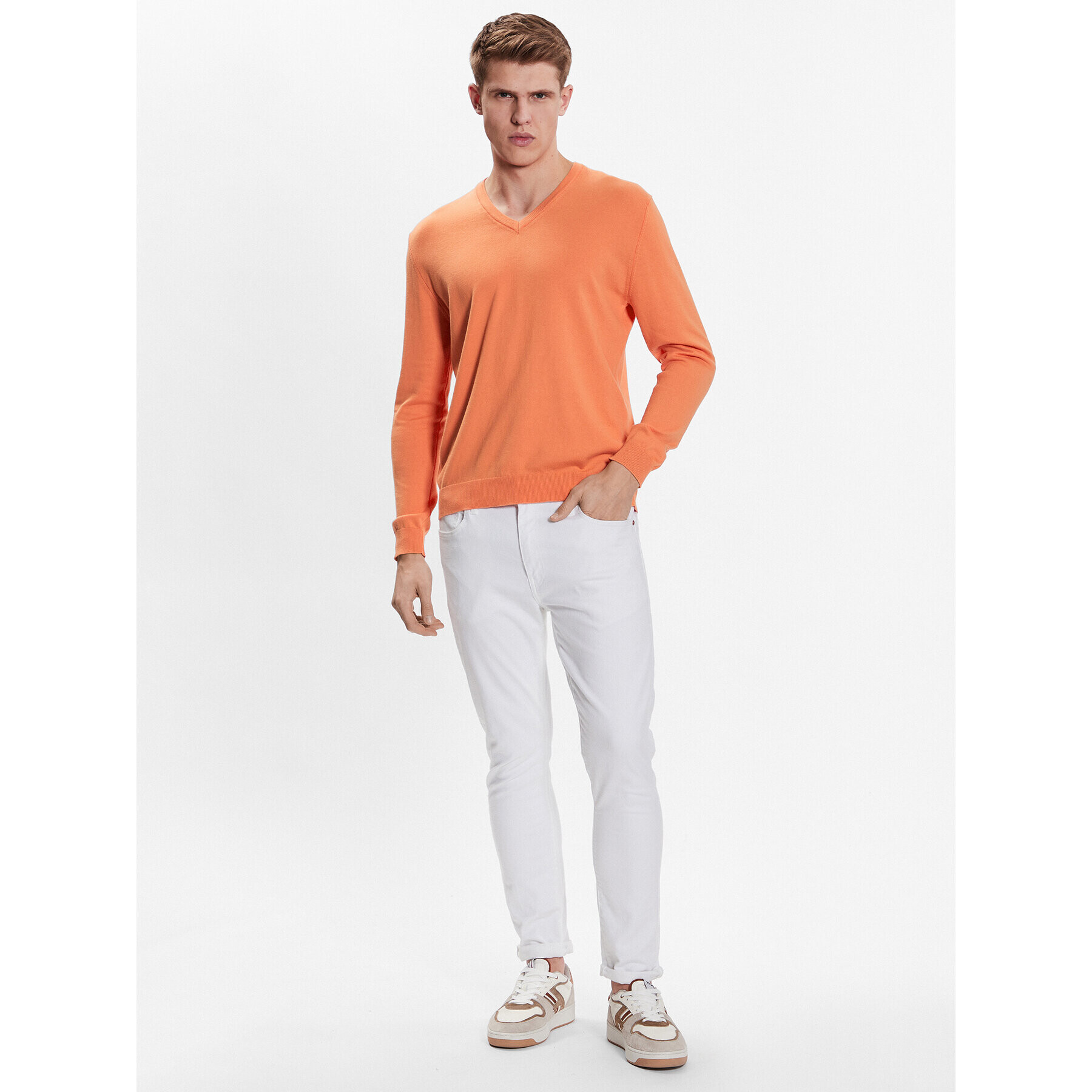 United Colors Of Benetton Pulover 1098U4486 Portocaliu Regular Fit - Pled.ro