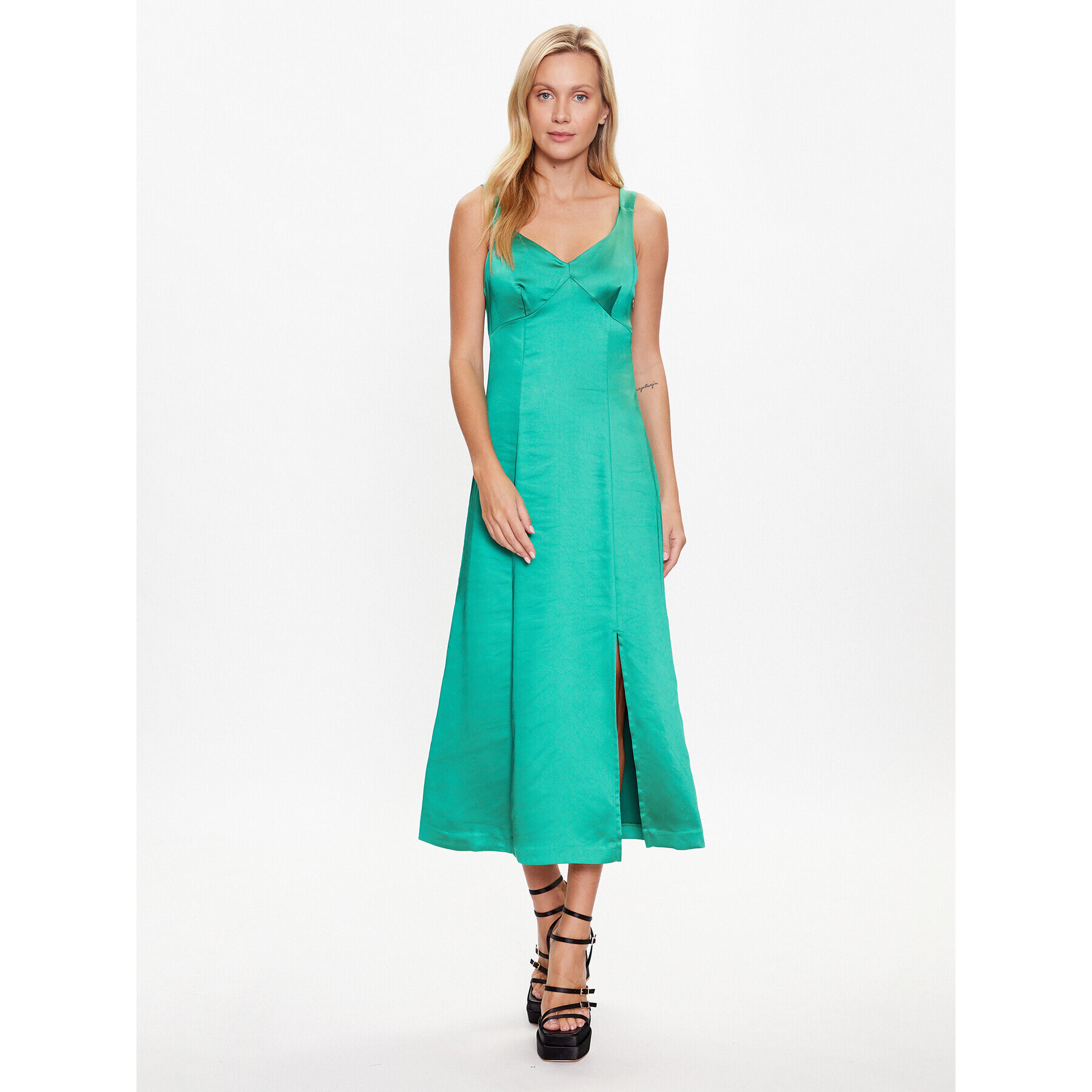 United Colors Of Benetton Rochie de zi 40V4DV04M Verde Regular Fit - Pled.ro