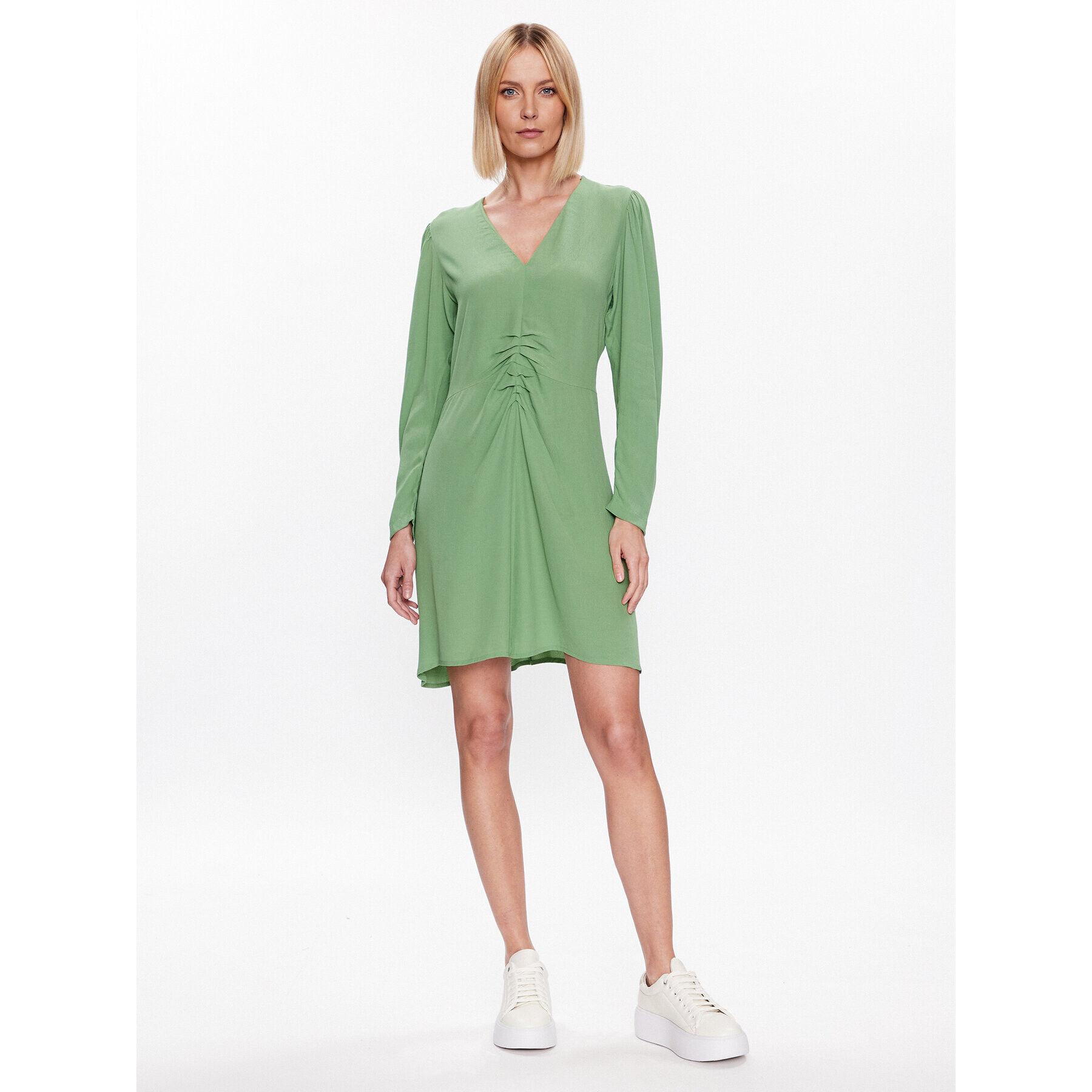 United Colors Of Benetton Rochie de zi 43A0DV031 Verde Regular Fit - Pled.ro