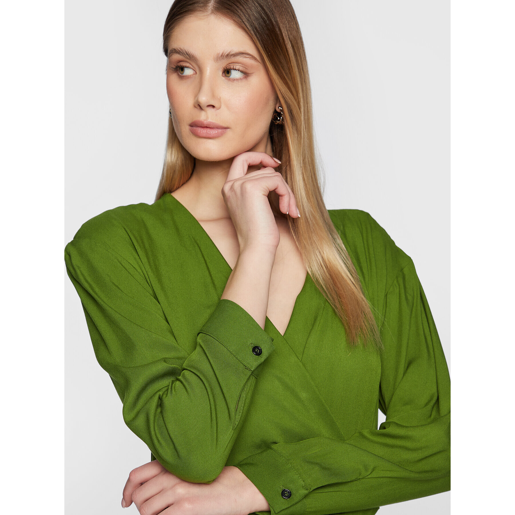 United Colors Of Benetton Rochie de zi 43B2DV02K Verde Regular Fit - Pled.ro