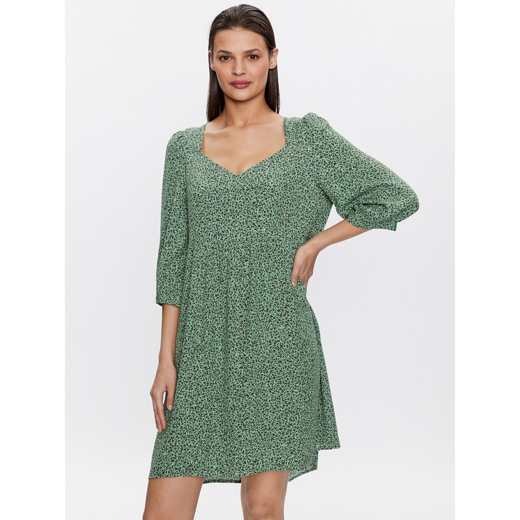 United Colors Of Benetton Rochie de zi 43UEDV030 Verde Regular Fit - Pled.ro