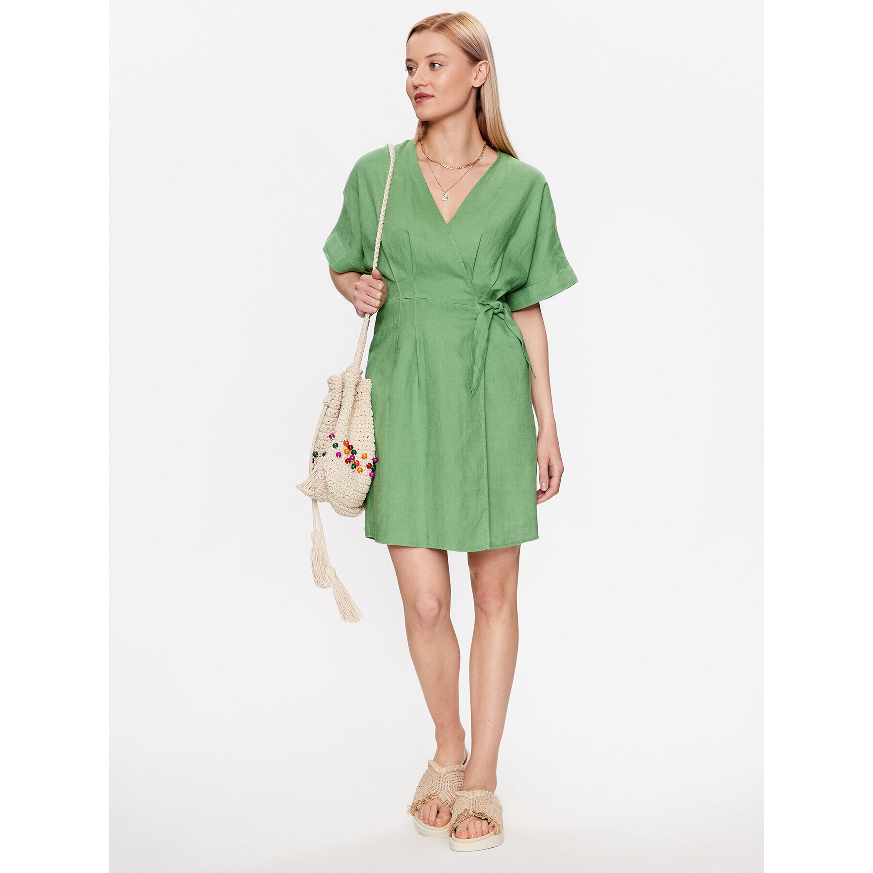 United Colors Of Benetton Rochie de zi 4AGHDV03C Verde Regular Fit - Pled.ro