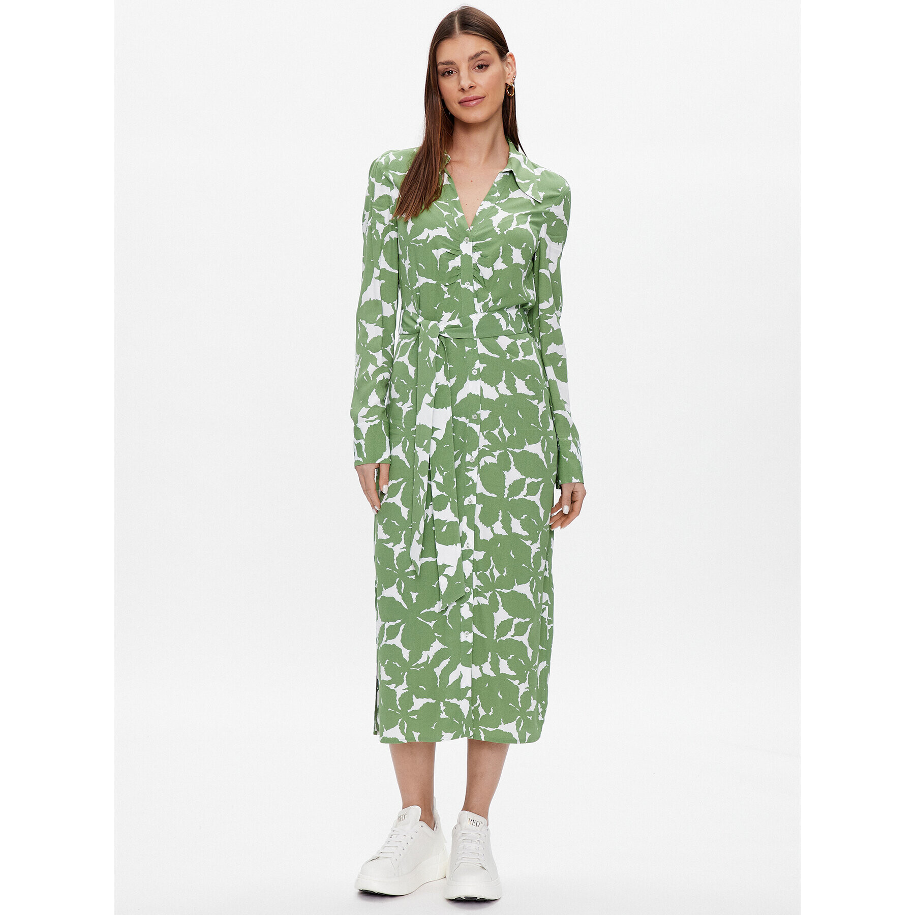 United Colors Of Benetton Rochie tip cămașă 43UEDV02X Verde Regular Fit - Pled.ro