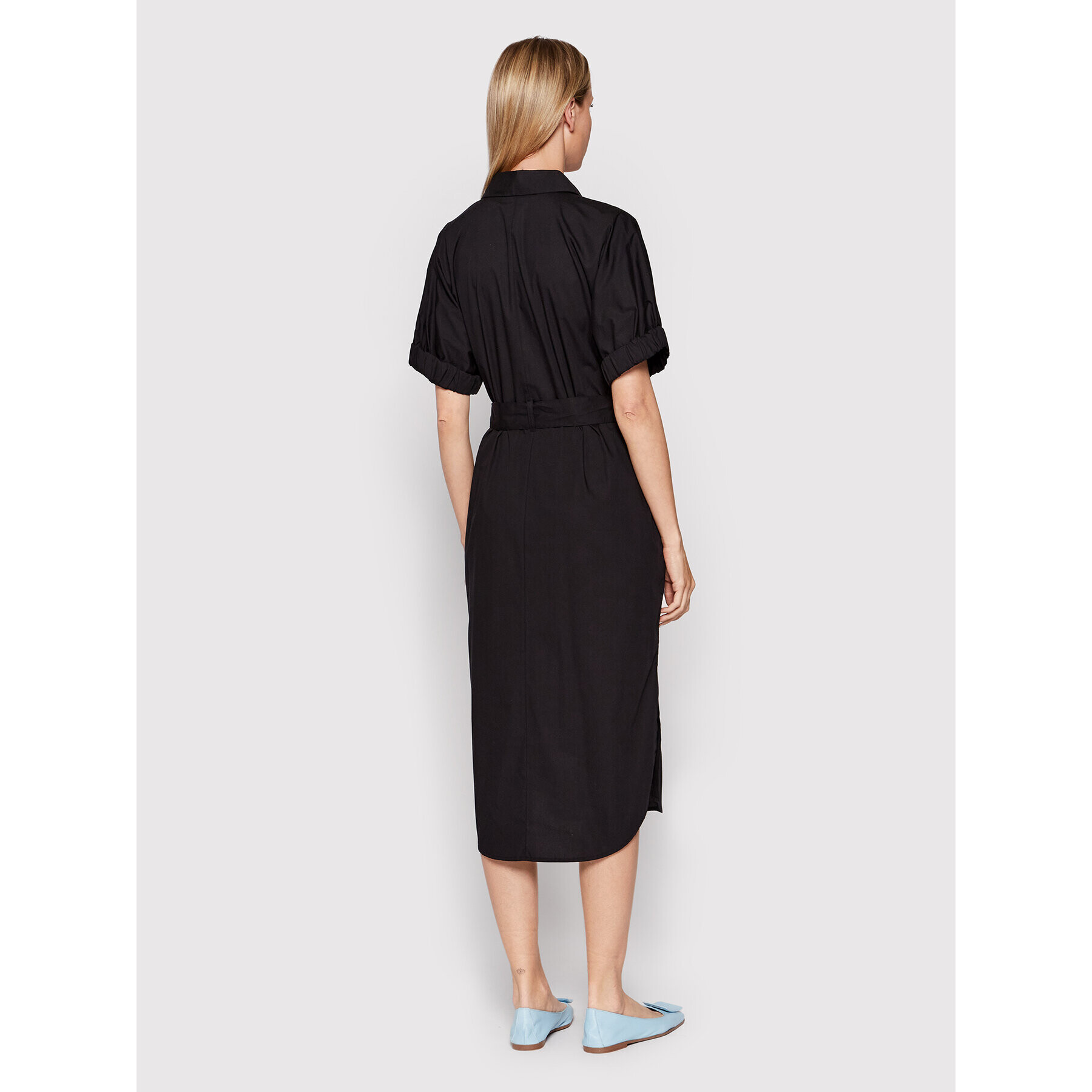 United Colors Of Benetton Rochie tip cămașă 4EW7DV01K Negru Regular Fit - Pled.ro