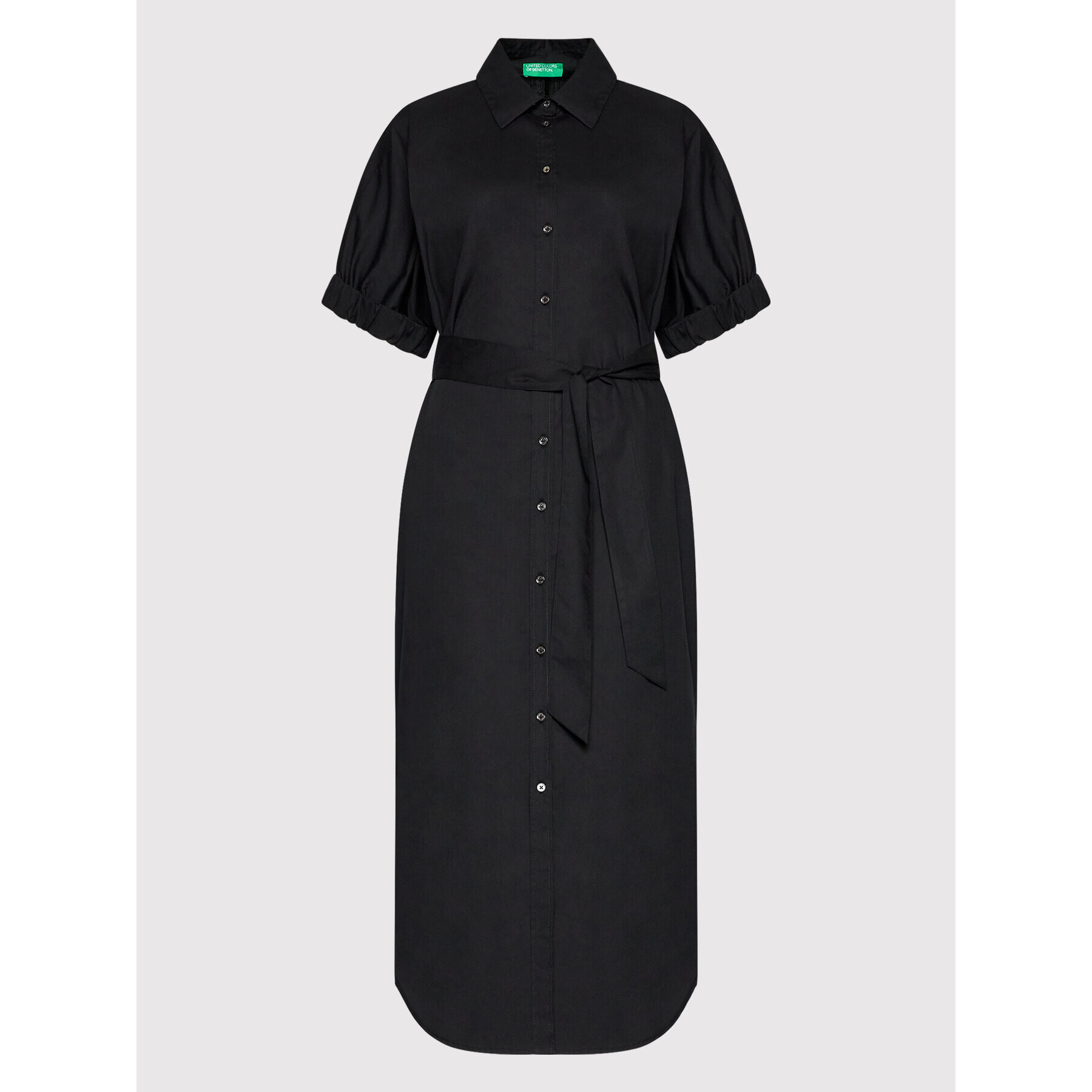 United Colors Of Benetton Rochie tip cămașă 4EW7DV01K Negru Regular Fit - Pled.ro